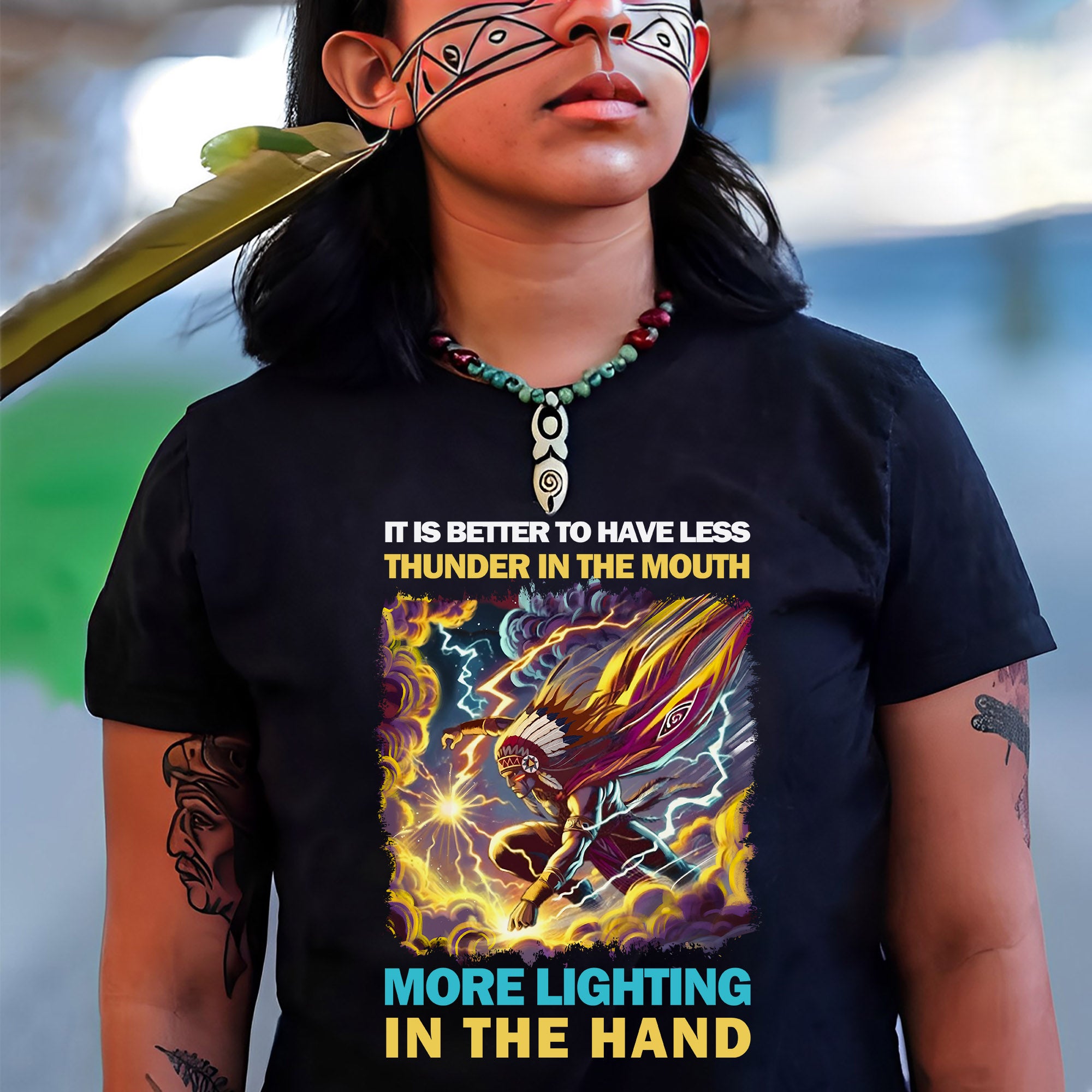 It Is Better To Have Less Thunder In The Mouth More Lighting In The Hand – Unisex T-Shirt/T-Shirt V-Neck/Hoodie/Sweatshirt Style 2