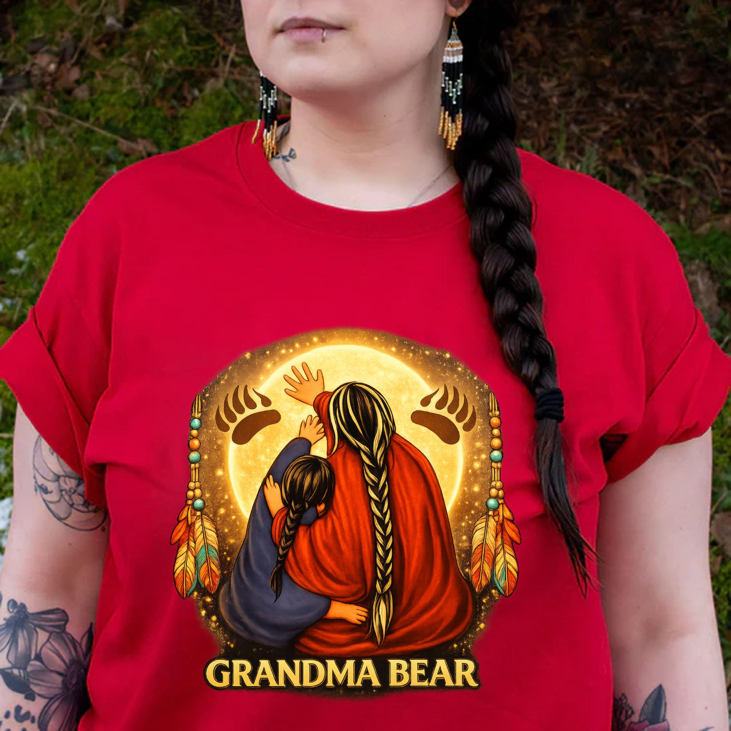 Grandma Bear Indigenous Heritage Unisex T-shirt/T-shirt V-Neck/Hoodie/Sweatshirt