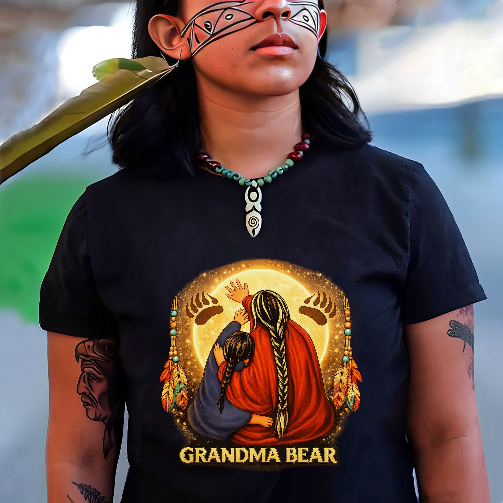 Grandma Bear Indigenous Heritage Unisex T-shirt/T-shirt V-Neck/Hoodie/Sweatshirt