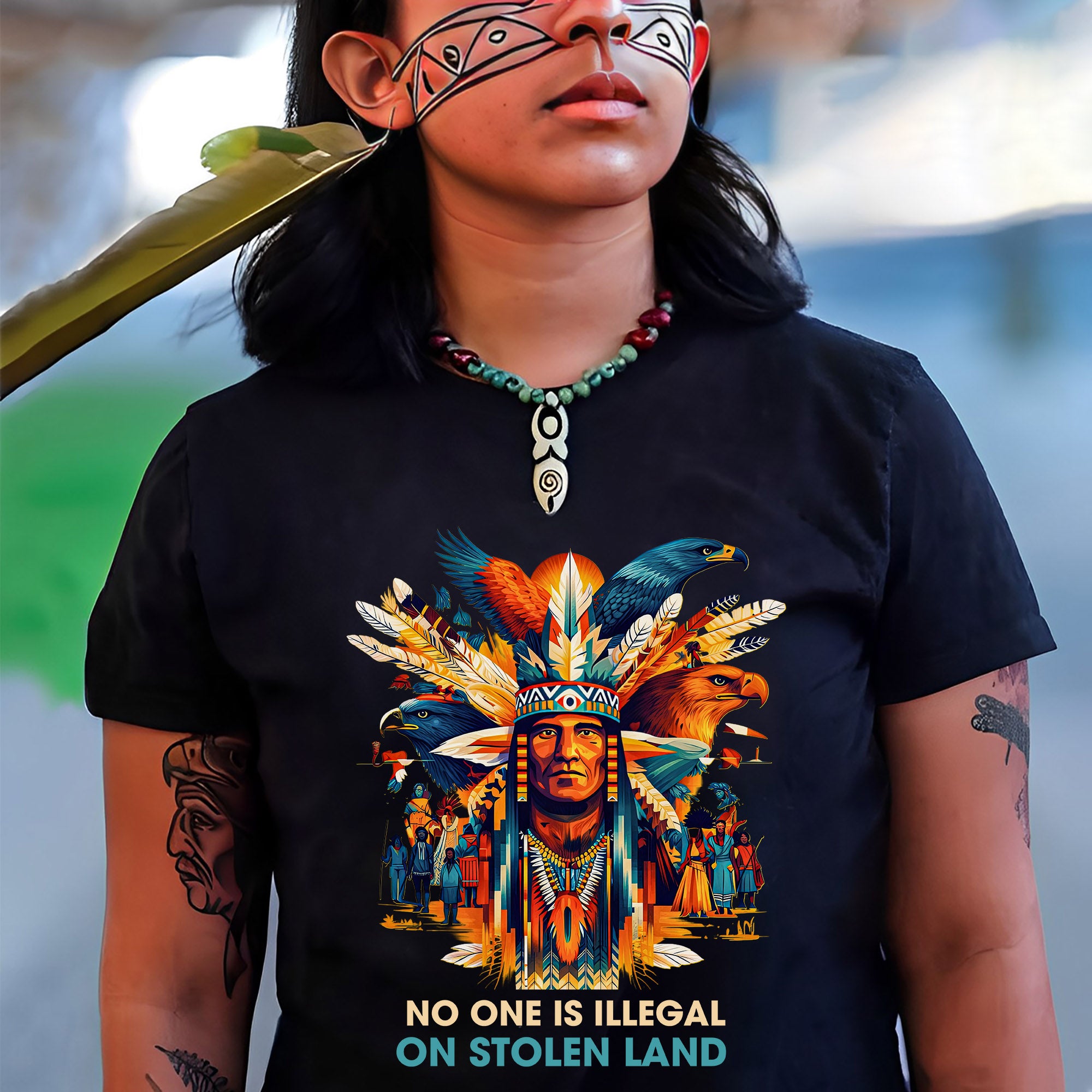 No One Is Illegal on Stolen Land Unisex T-shirt/V-neck T-shirt/Hoodie/Sweatshirt N327