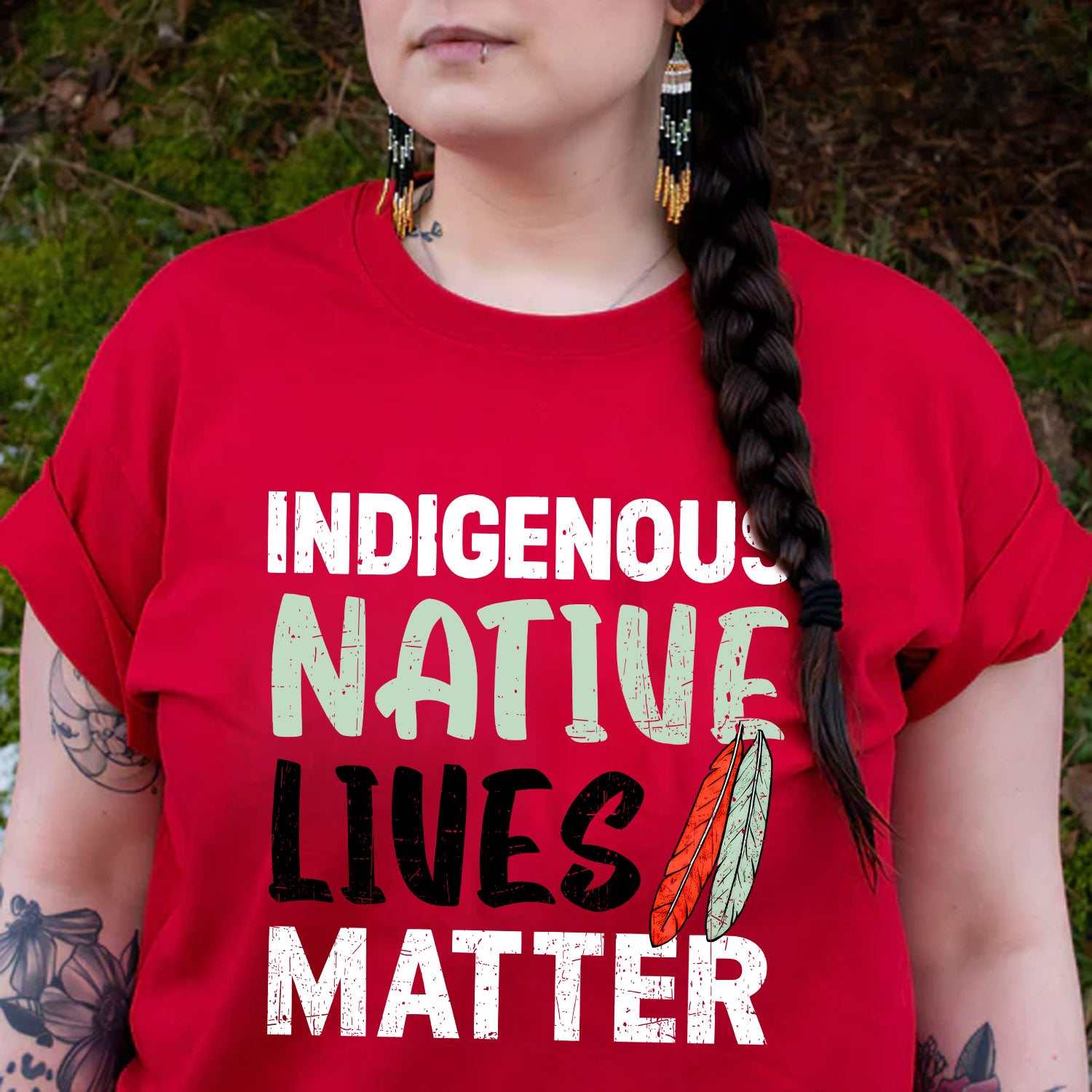 Indigenous Native Lives Matter Bold Statement for Equality Unisex T-shirt/T-shirt V-Neck/Hoodie/Sweatshirt