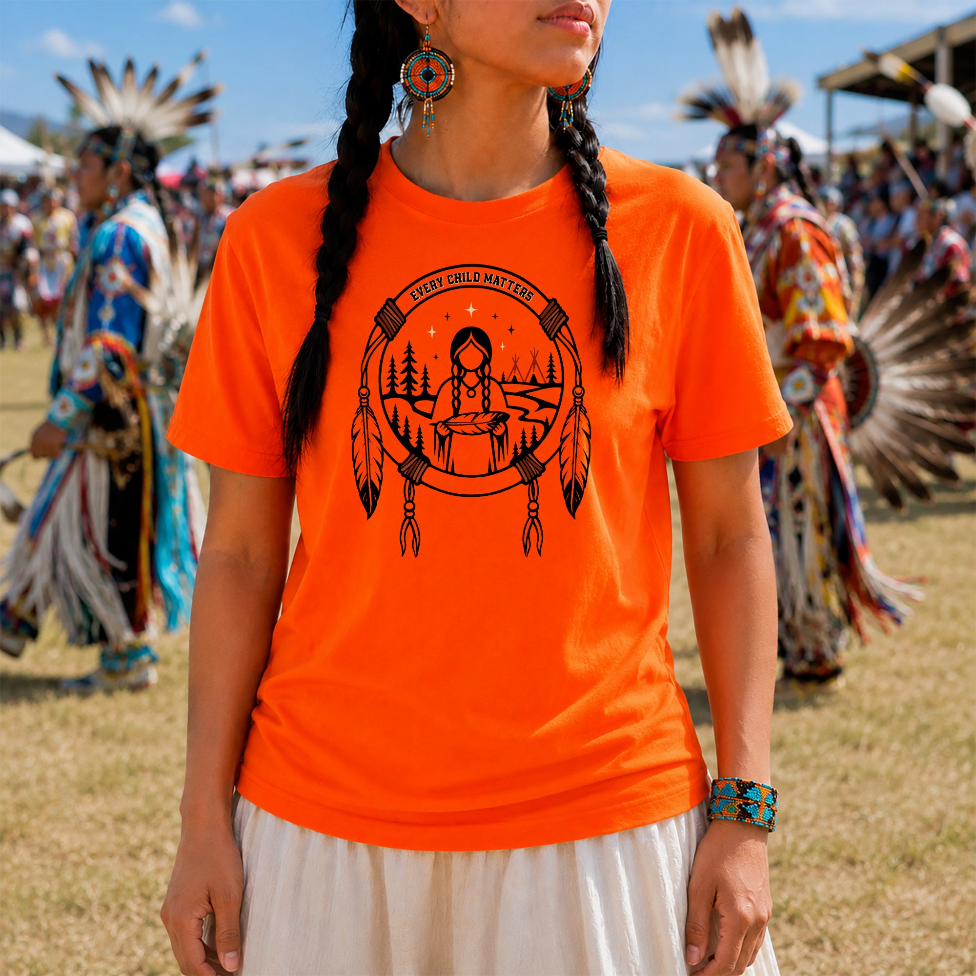 Every Child Matters Native American Girl Dreamcatcher Orange Shirt Day Unisex T-shirt/Hoodie/Sweatshirt