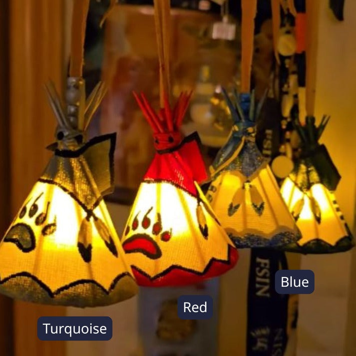 Hand Painted Tepee Ornament Native American Themed Decorative