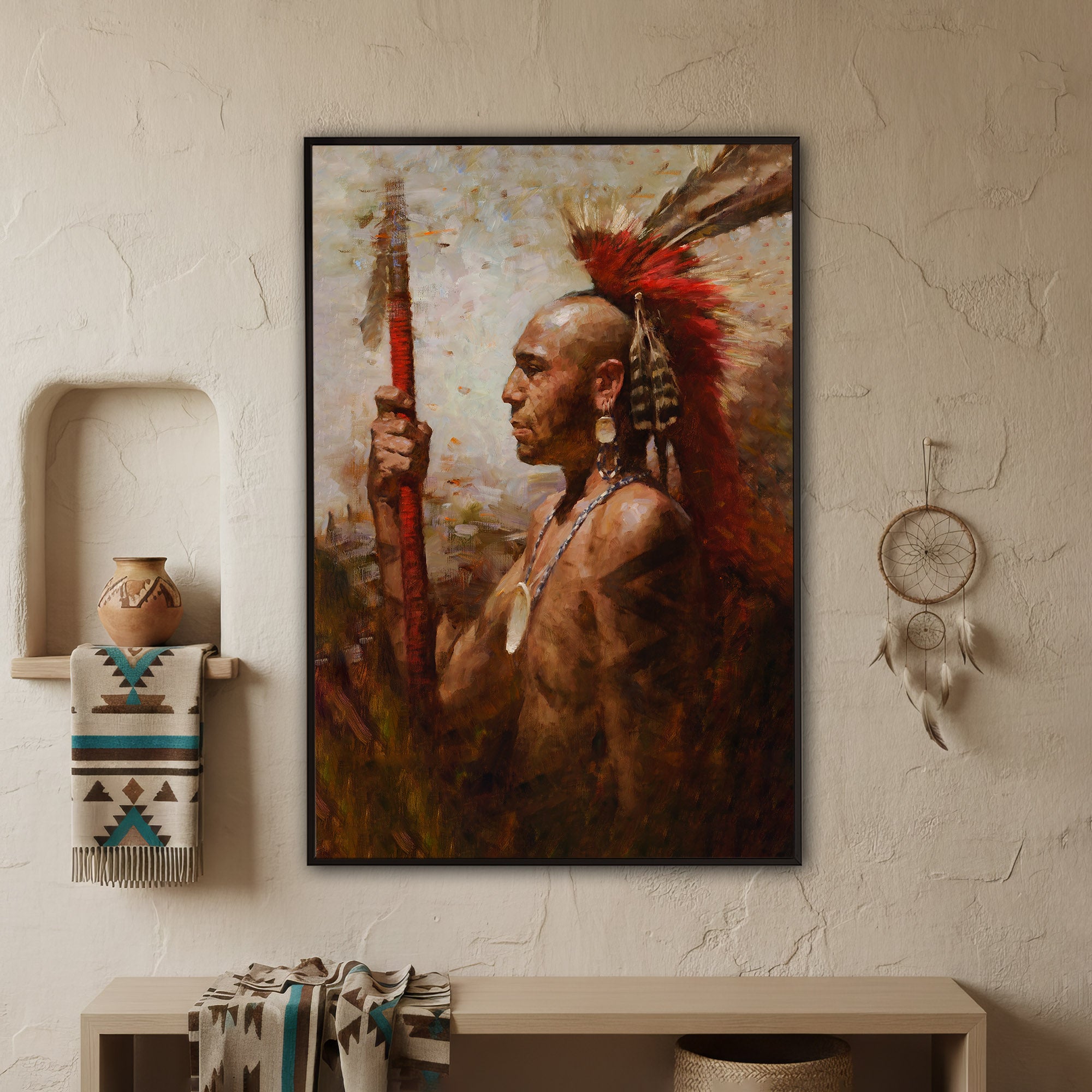 Abstract Native indian Feathered Poster/Canvas