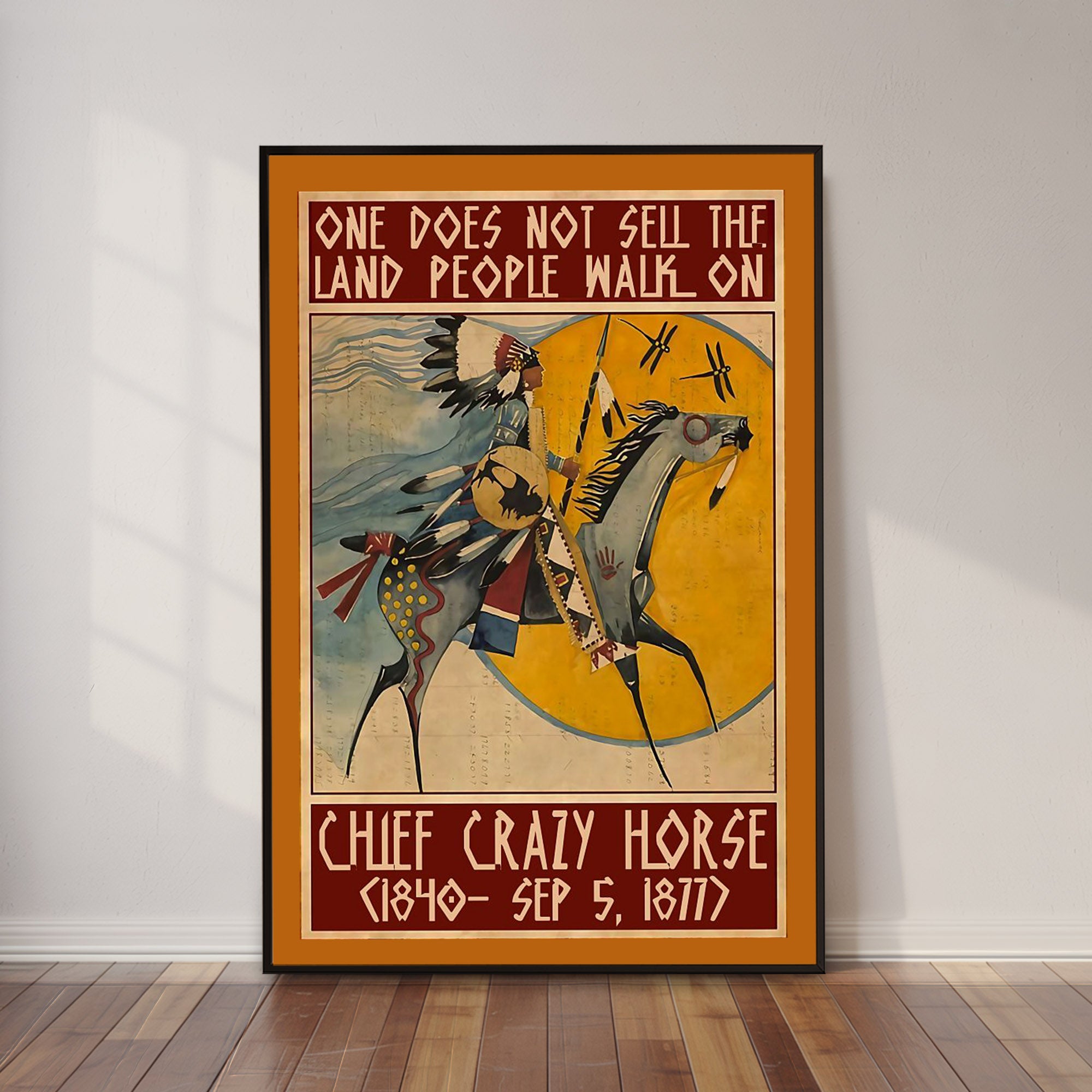The Native American Chief Crazy Horse Poster/Canvas