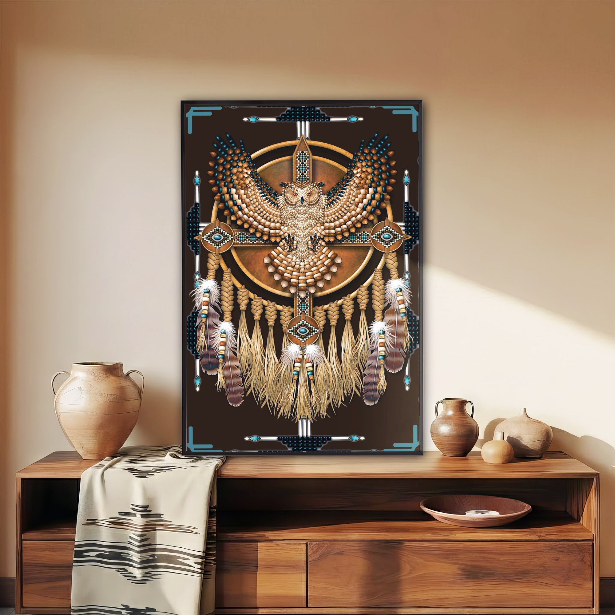 The Native American Dreamcatcher Owl Poster/Canvas
