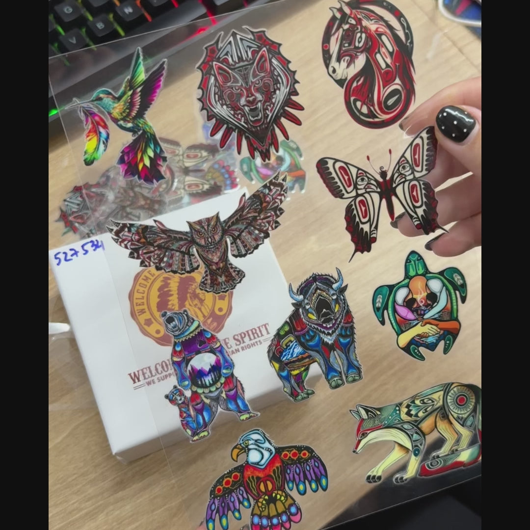 10 Sacred Animal Symbols Combo Decal (High-quality UV DTF 3D Decal)