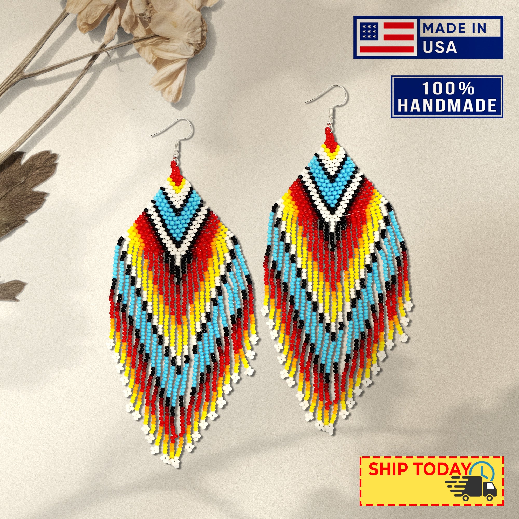 Big on sale beaded earrings