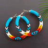SALE 50% OFF - Dark Blue Pattern Beaded Handmade Earrings For Women