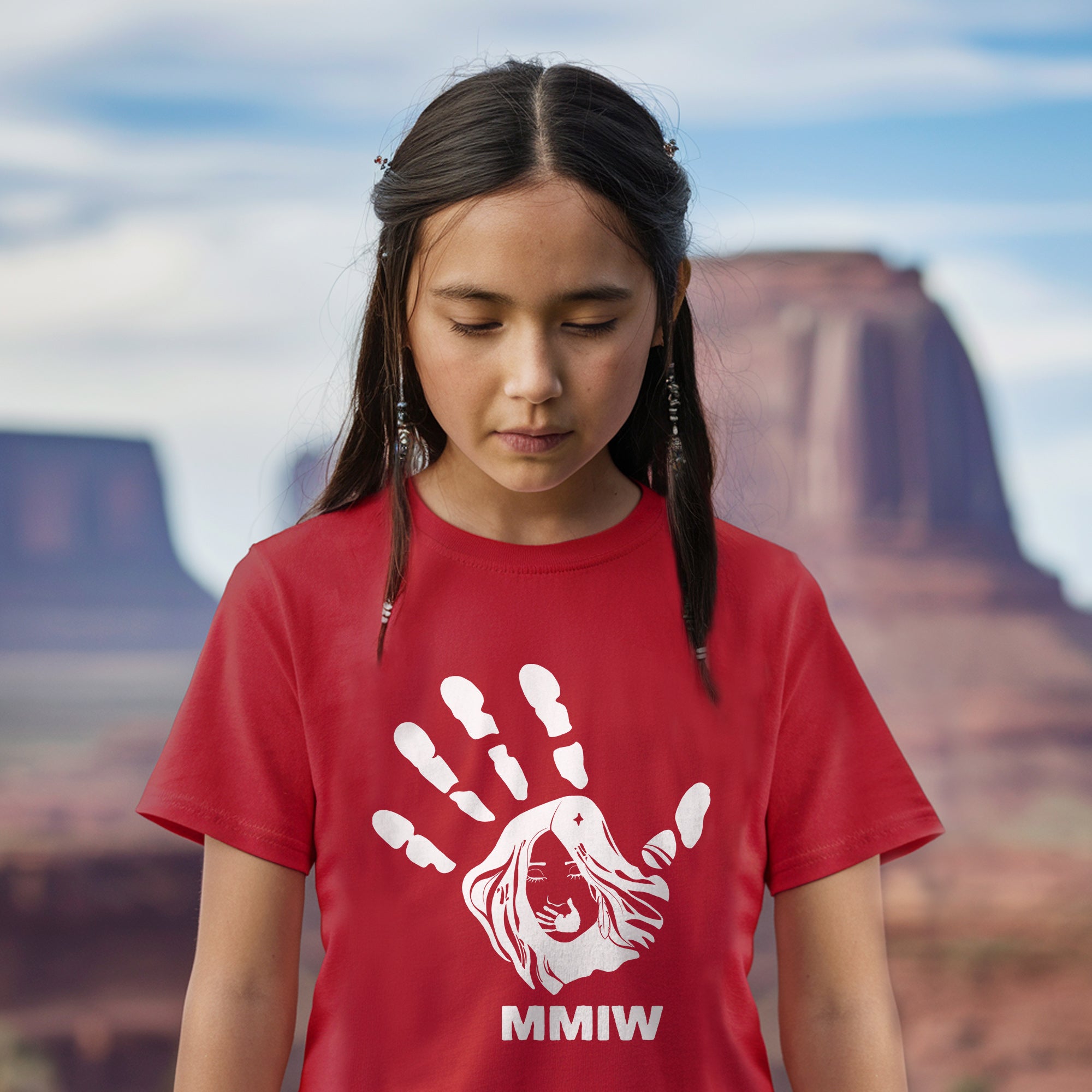 MMIW I Wear Red , No More Stolen Sisters Sweat Shirts White Hand Unisex T-Shirt/Hoodie/Sweatshirt