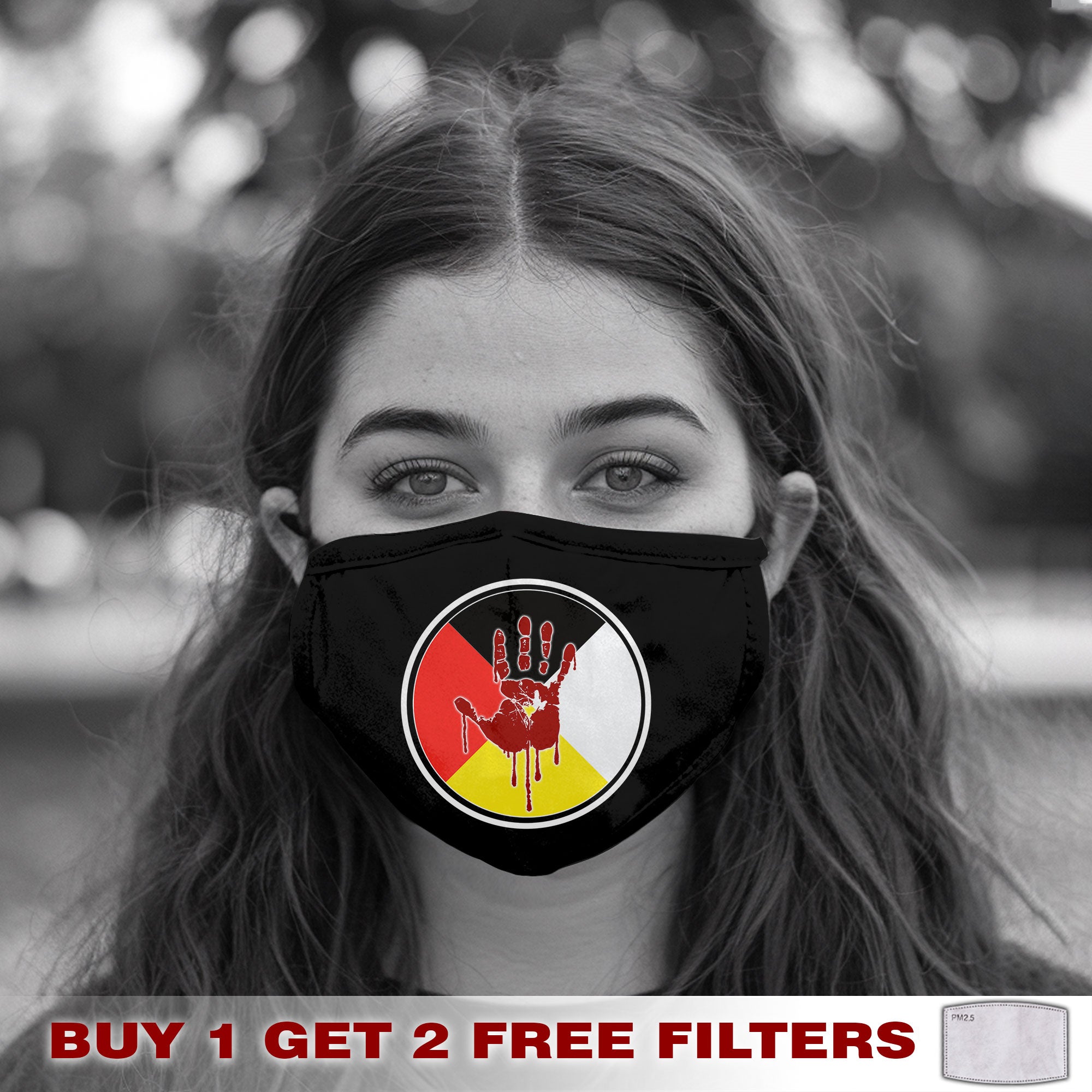 Face Mask Bandana Medicine Wheel - Justice For Missing And Murdered Indigenous Women WC02