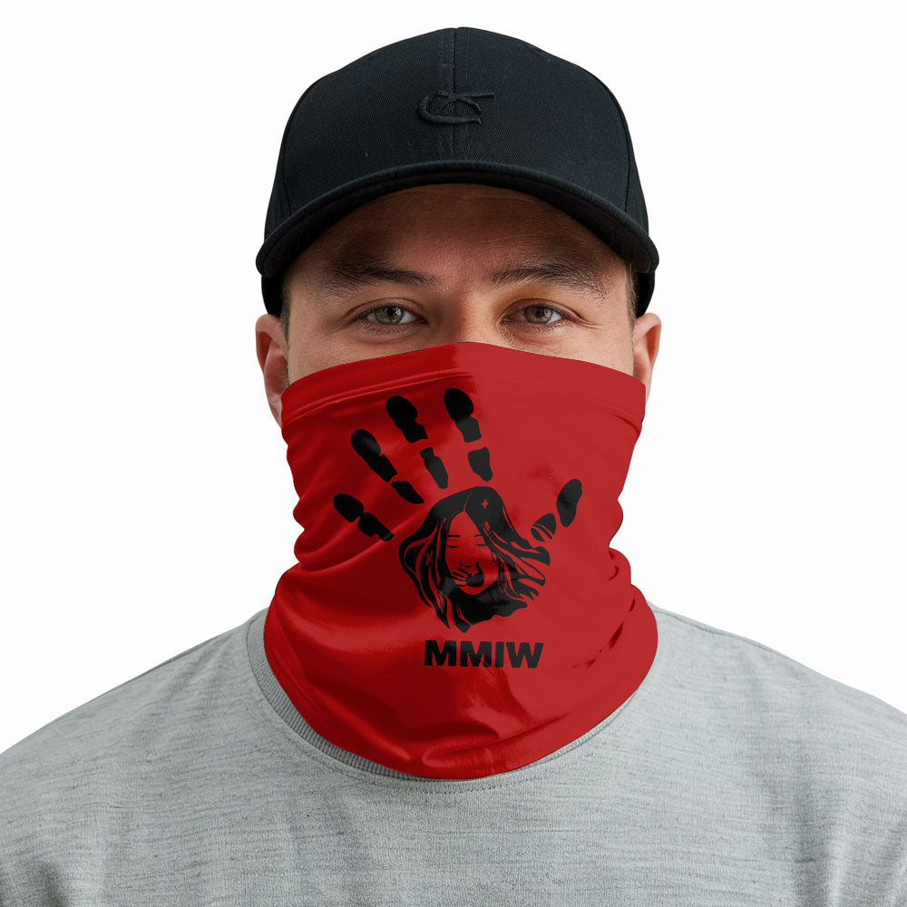 Face Mask Bandana Red Hand - Justice For Missing And Murdered Indigenous Women WC01-RED