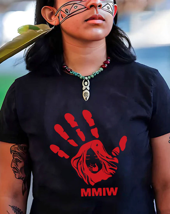 MMIW Red Hand Indigenous Owned Shirt Unisex Hoodie/T-Shirt/Sweatshirt