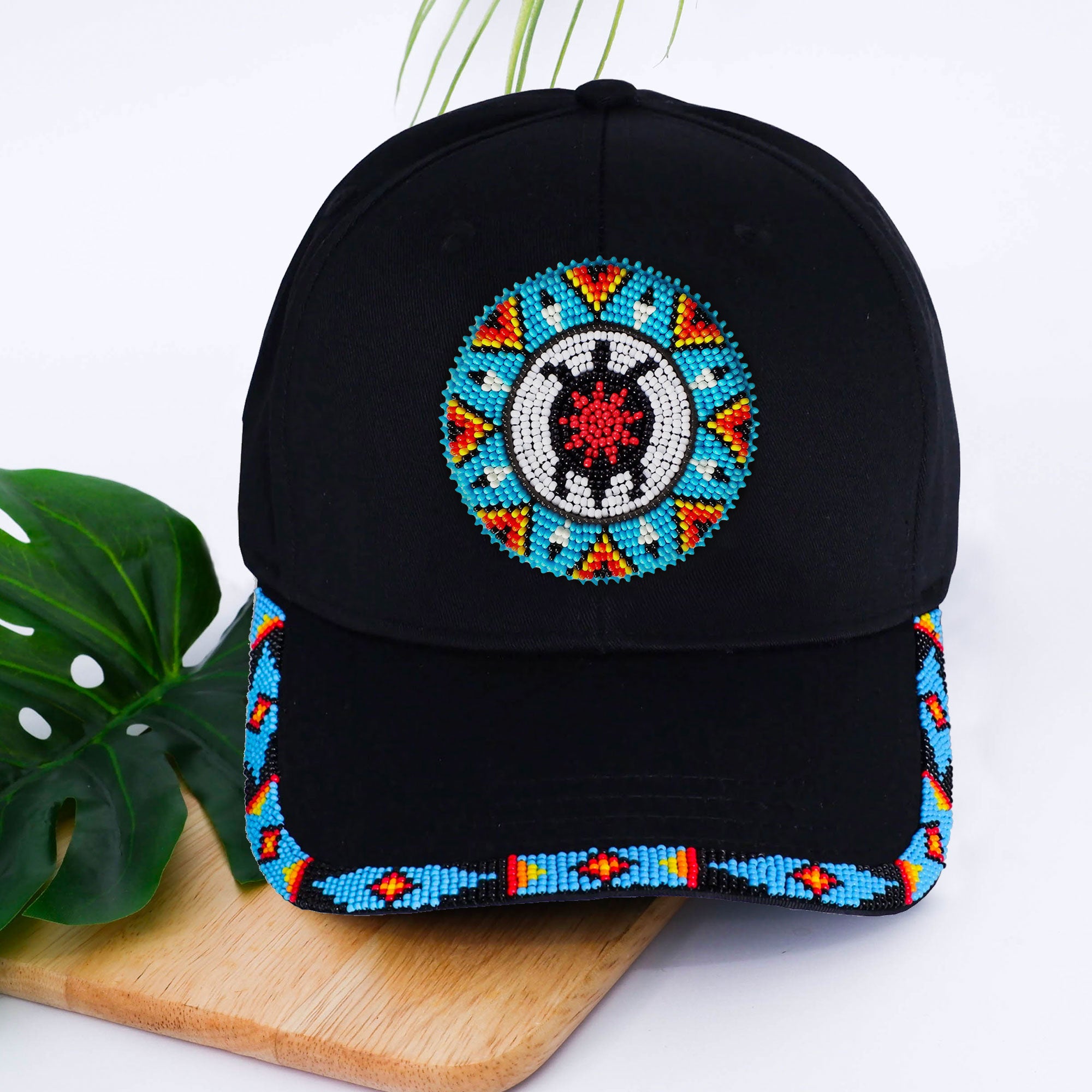 SALE 50% OFF - Blue Turtle Baseball Cap With Patch And Brim Cotton Unisex Native American Style