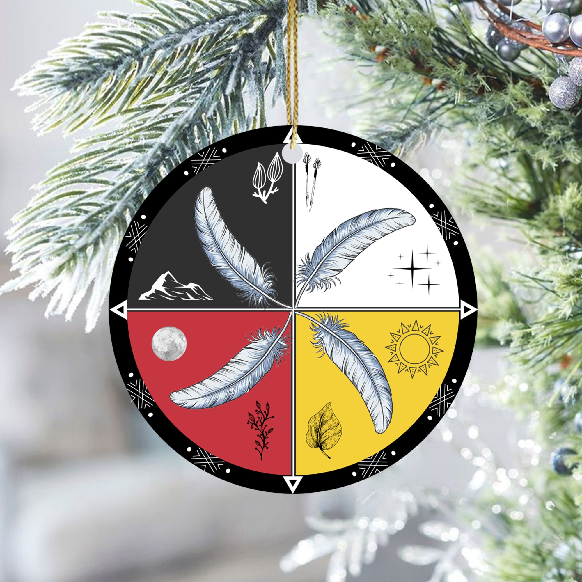 Four Directions Feather Native American - Unique Christmas Gift Decor Flat Acrylic