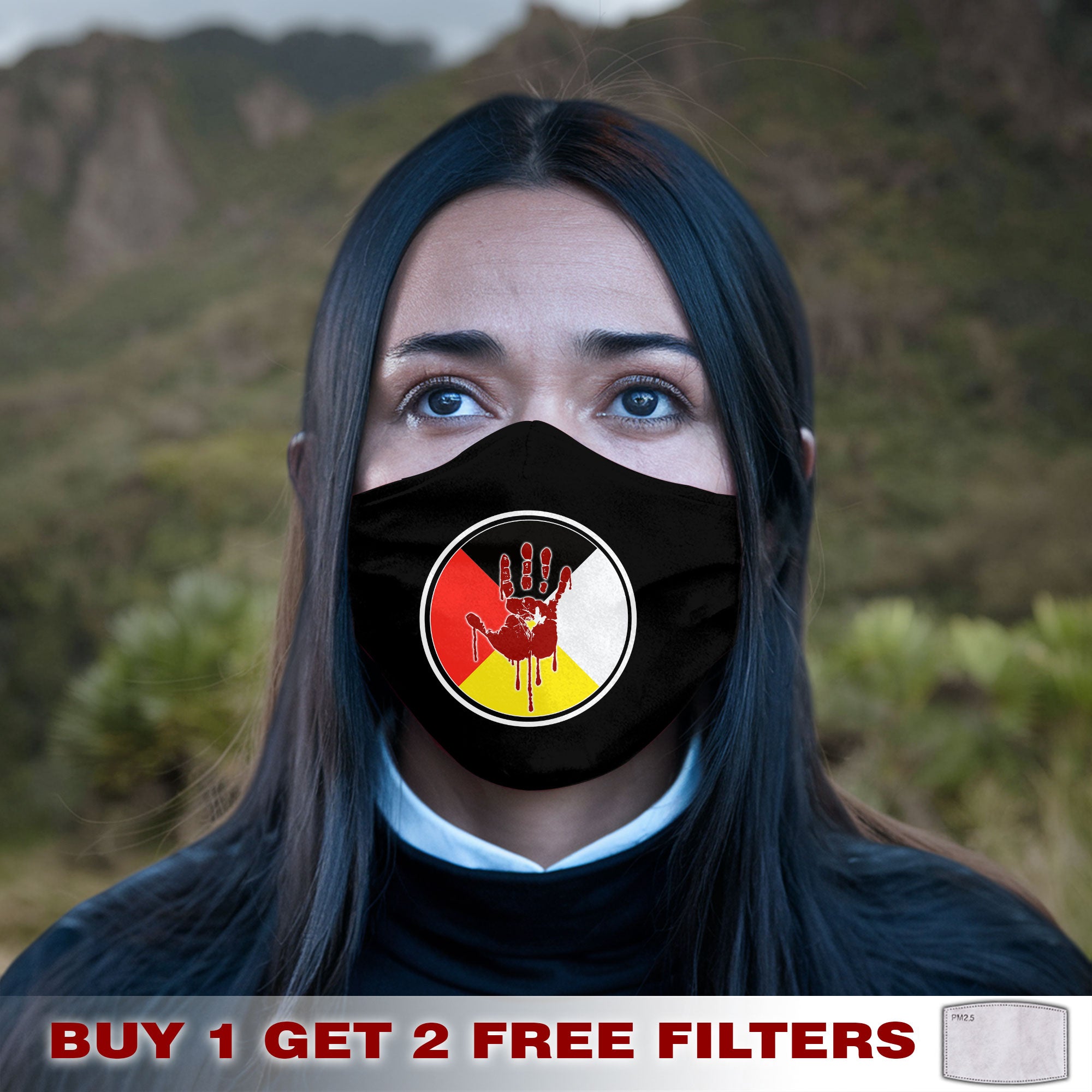 Face Mask Bandana Medicine Wheel - Justice For Missing And Murdered Indigenous Women WC02