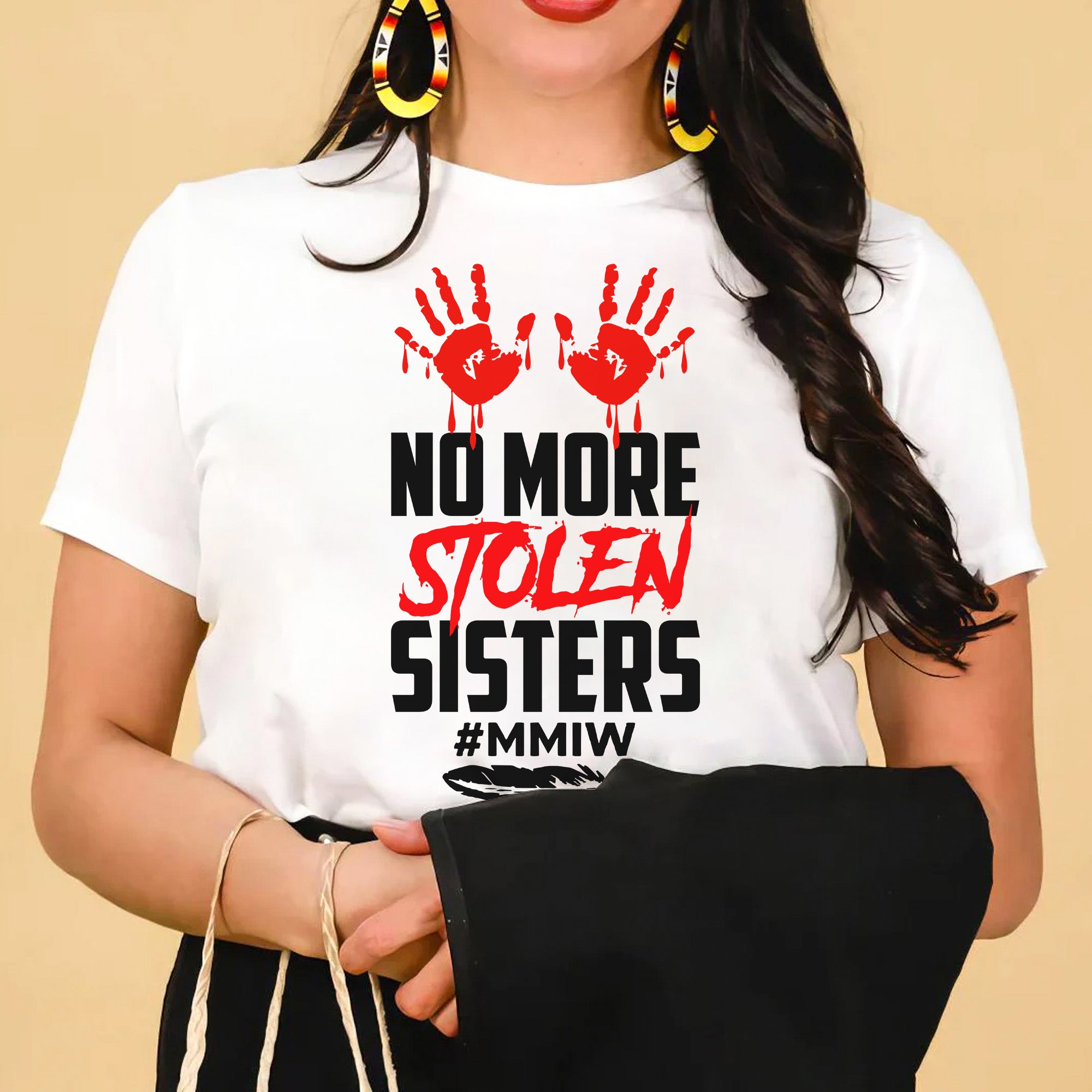 No More Stolen Sisters - MMIW Unisex T-Shirt/T-Shirt V-Neck/Hoodie/Sweatshirt One Side
