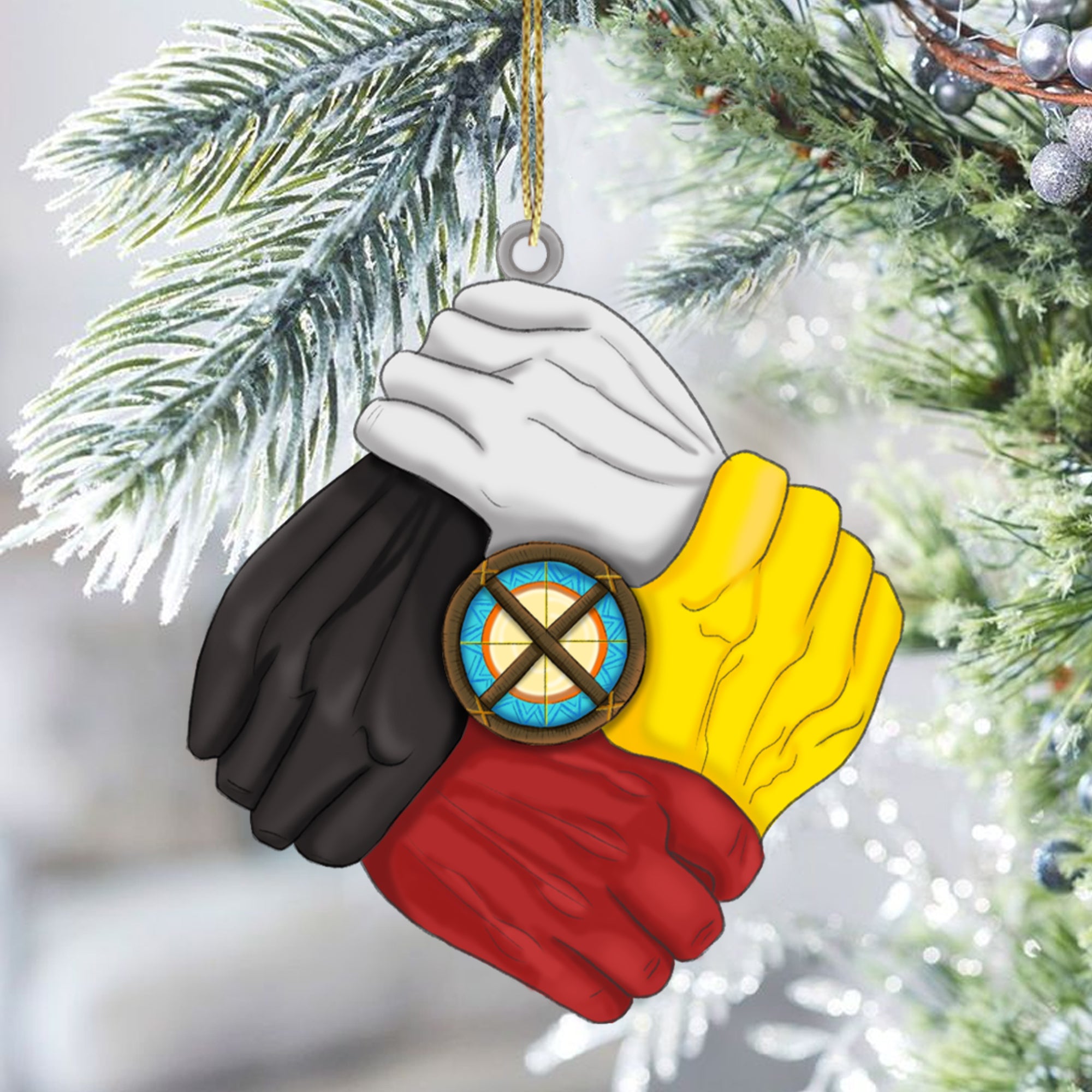 Four Directions Unity Hand Native American - Unique Christmas Gift Decor Flat Acrylic