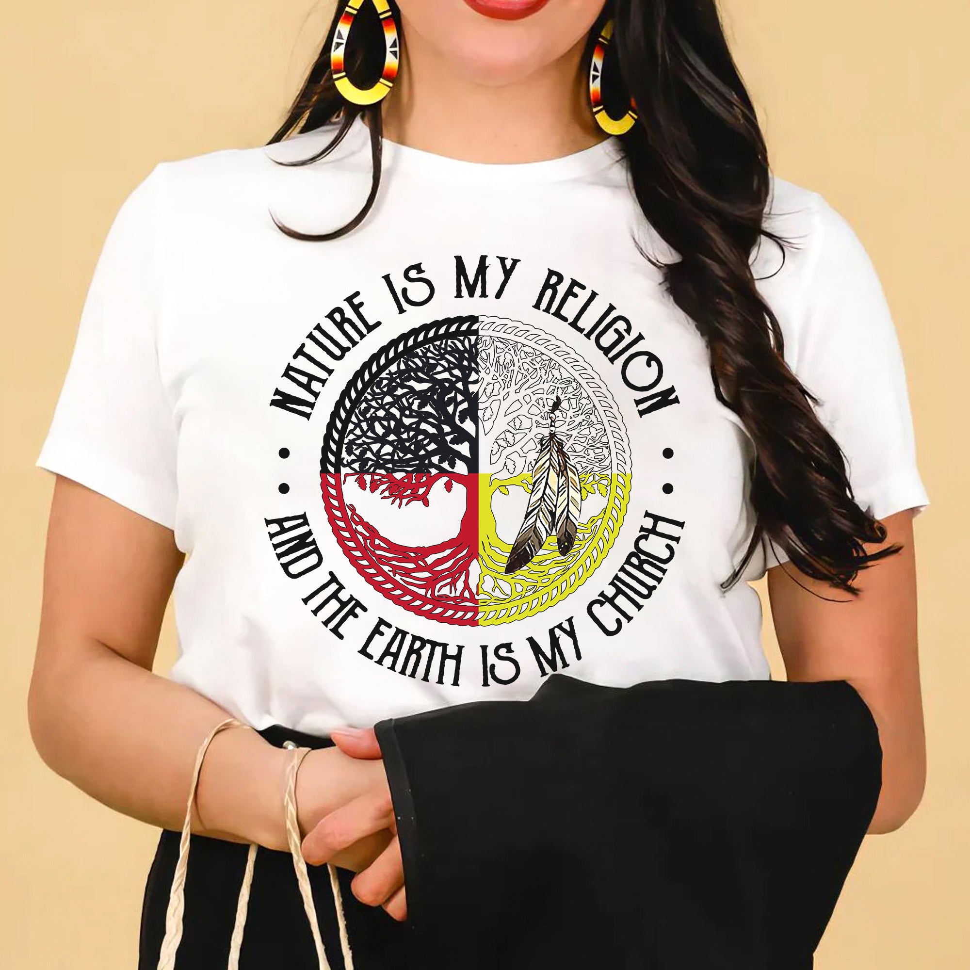 Nature Is My Religion And The Earth Is My Church Unisex T-Shirt/T-Shirt V-Neck/Hoodie/Sweatshirt - One Side