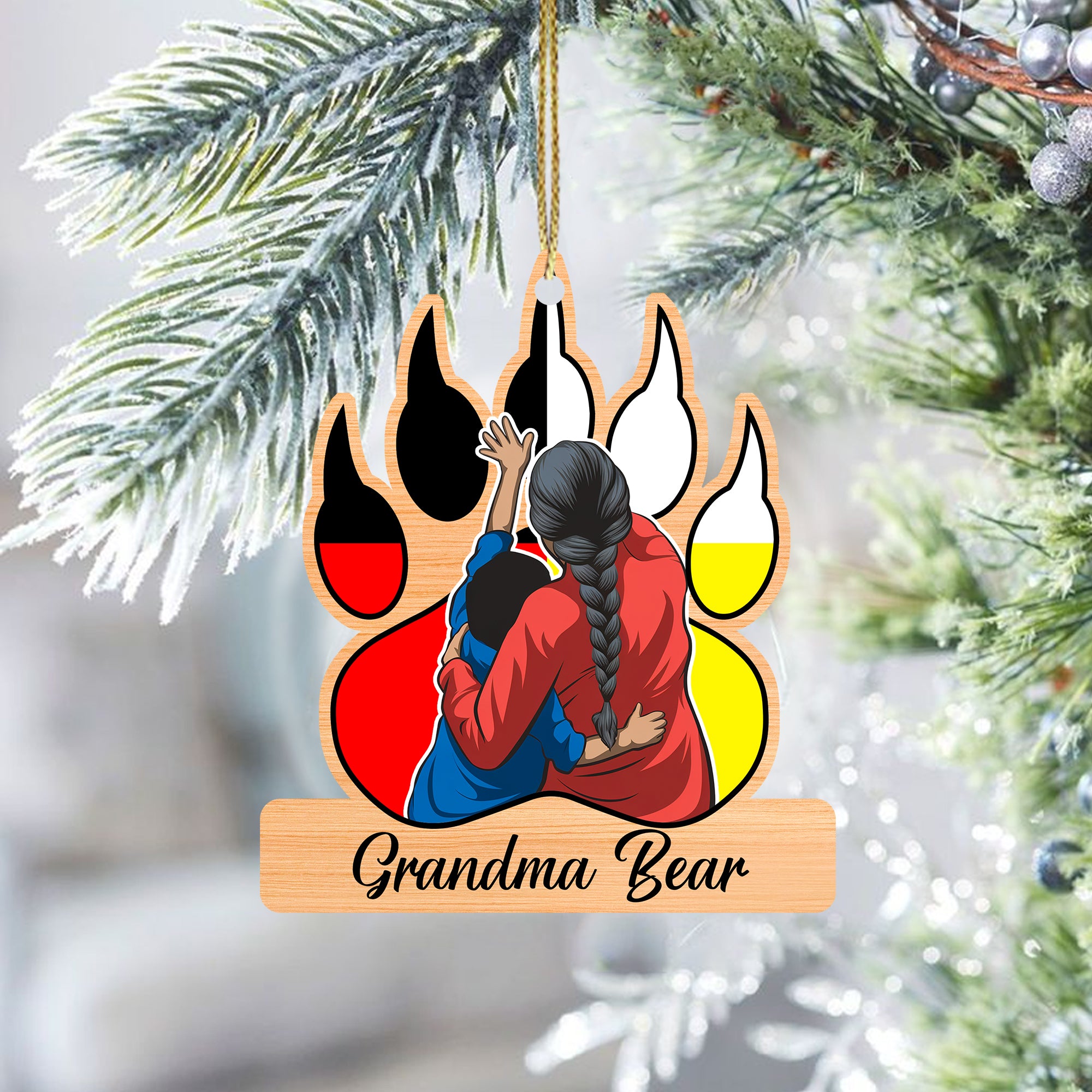 Grandma Bear Native American - Unique Christmas Gift Decor Flat Acrylic