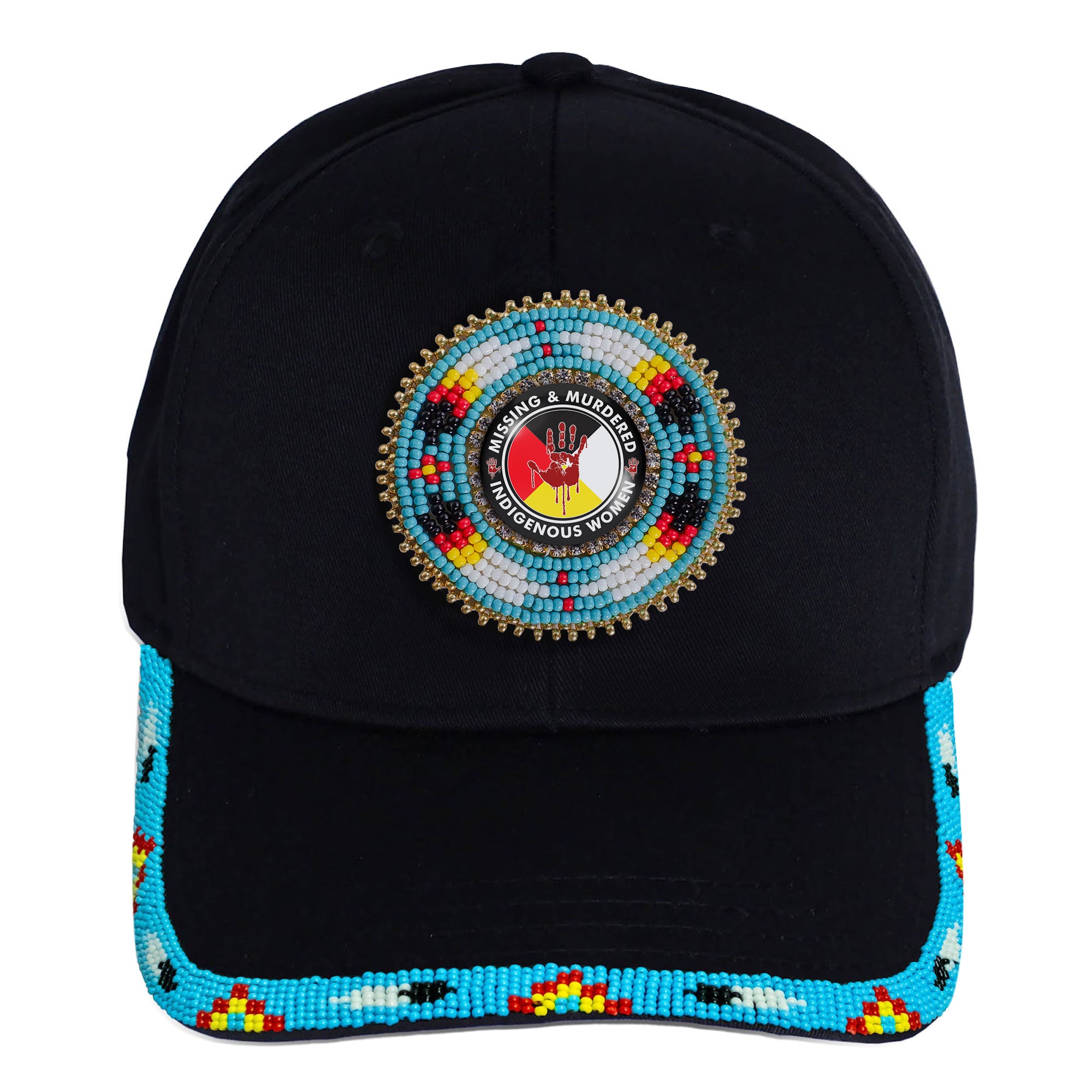 SALE 50% OFF - MMIW Red Hand Baseball Cap With Patch Brim Unisex Native American Style