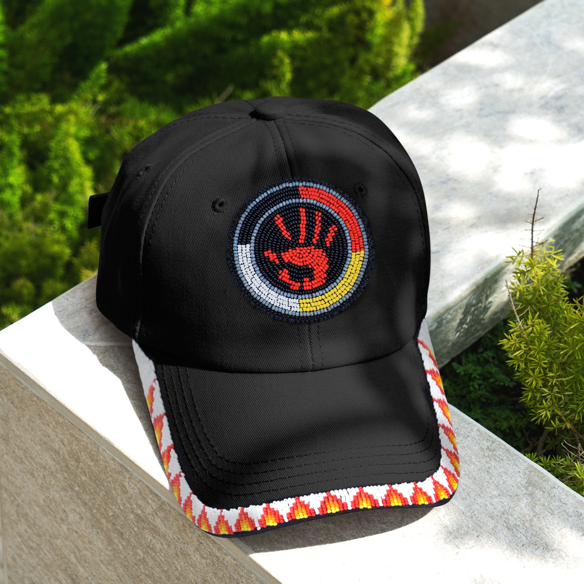 SALE 50% OFF - MMIW Feathers Cotton Unisex Baseball Cap With Beaded Patch Brim Native American Style