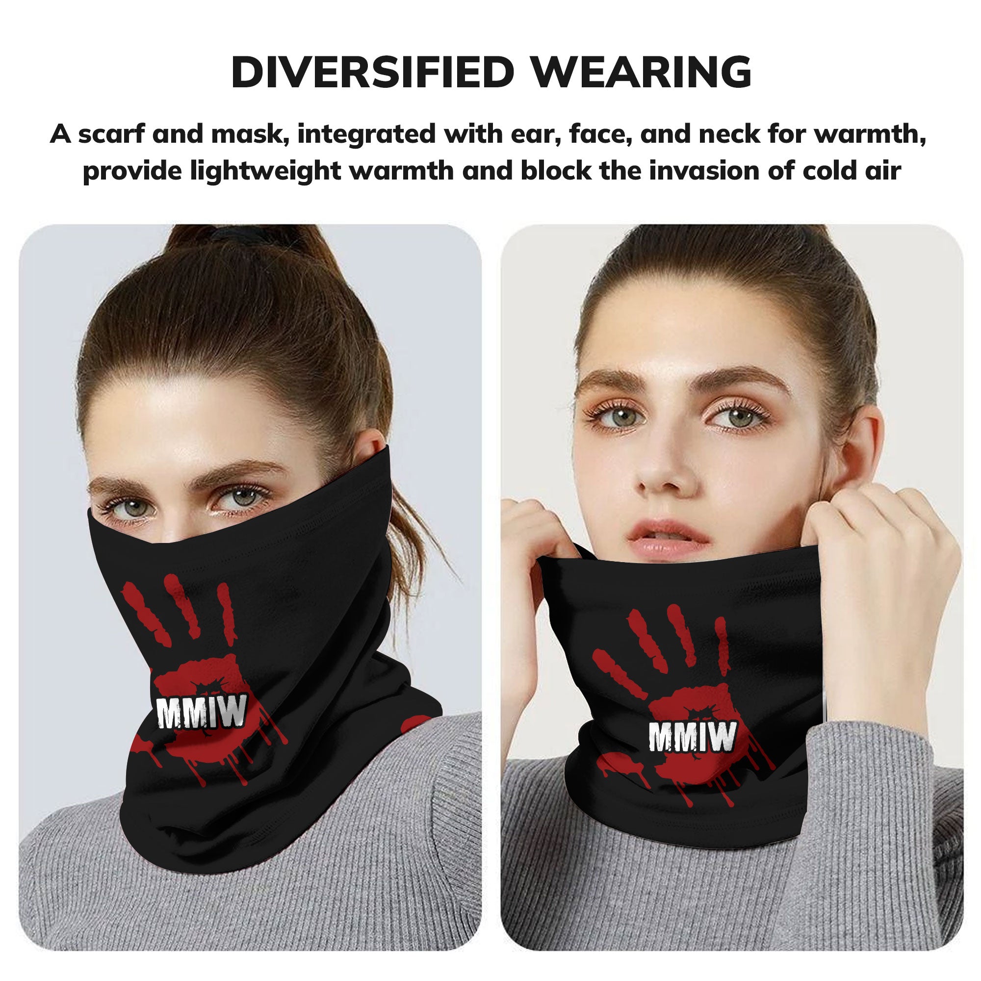 Face Mask Bandana Red Hand - Justice For Missing And Murdered Indigenous Women WC04