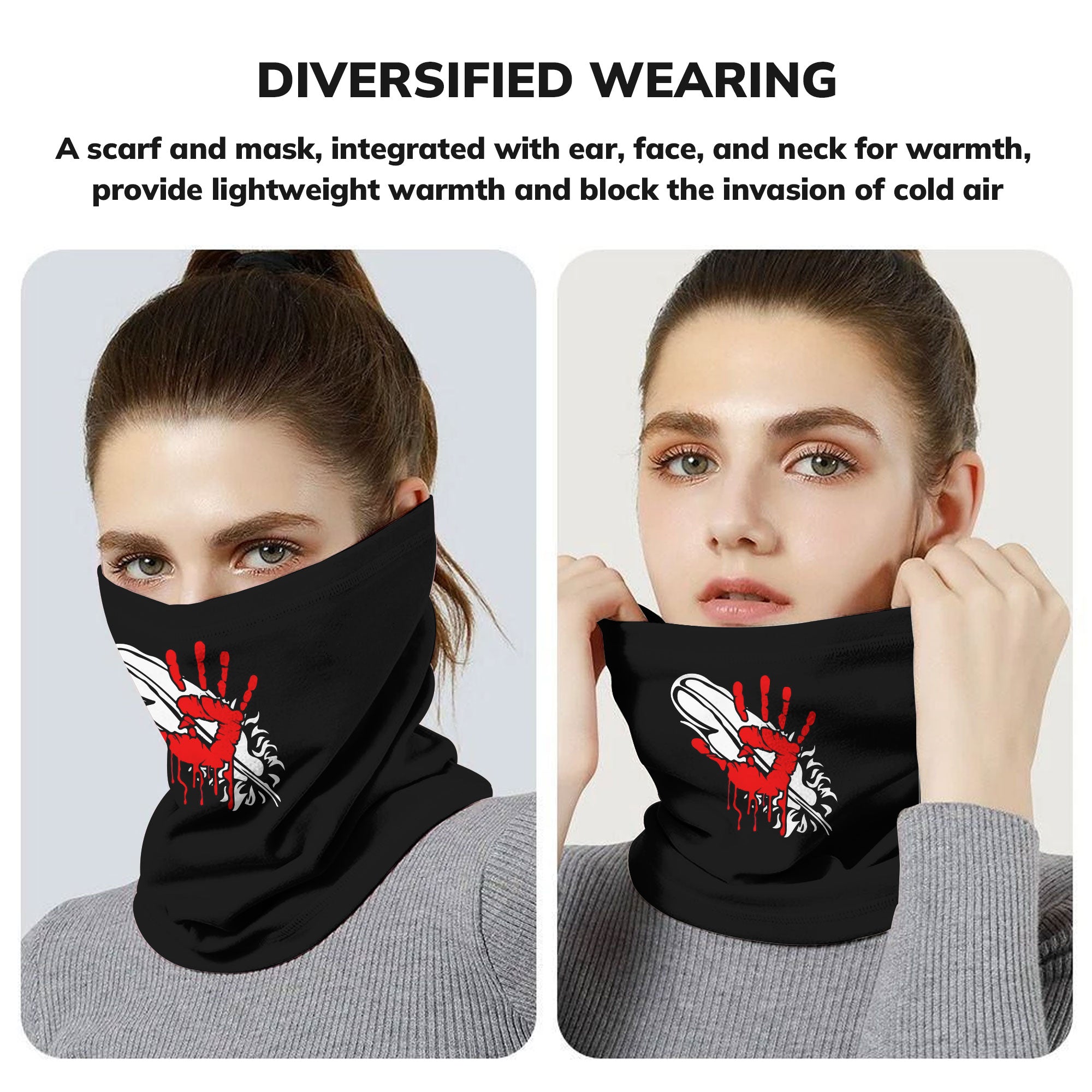 Face Mask Bandana Red Hand - Justice For Missing And Murdered Indigenous Women WC03