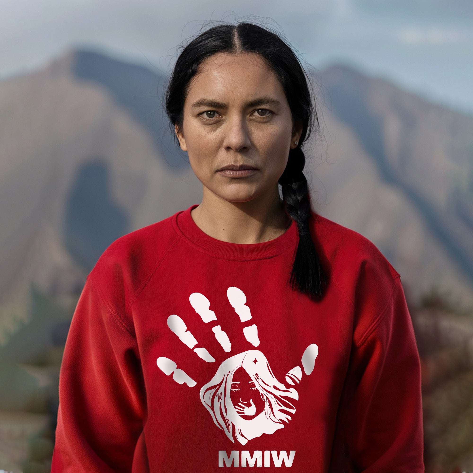 MMIW I Wear Red , No More Stolen Sisters Sweat Shirts White Hand Unisex T-Shirt/Hoodie/Sweatshirt