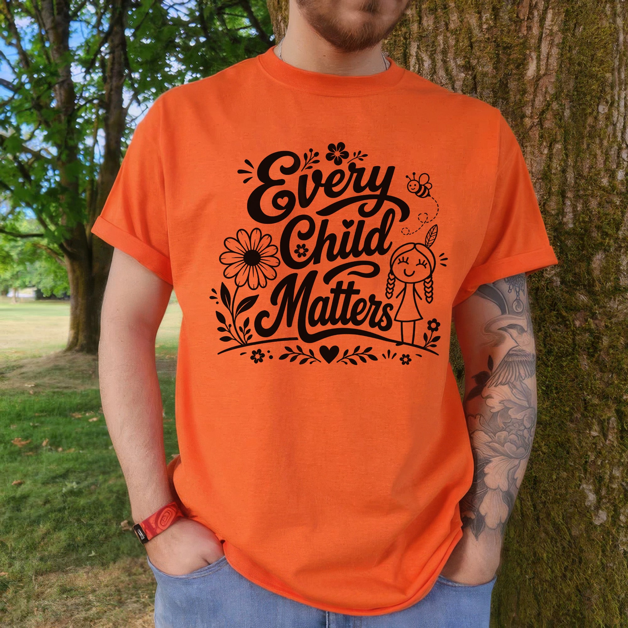 Every Child Matters Native Orange Shirt – Indigenous Children Awareness Floral Graphic Unisex T-shirt/Hoodie/Sweatshirt