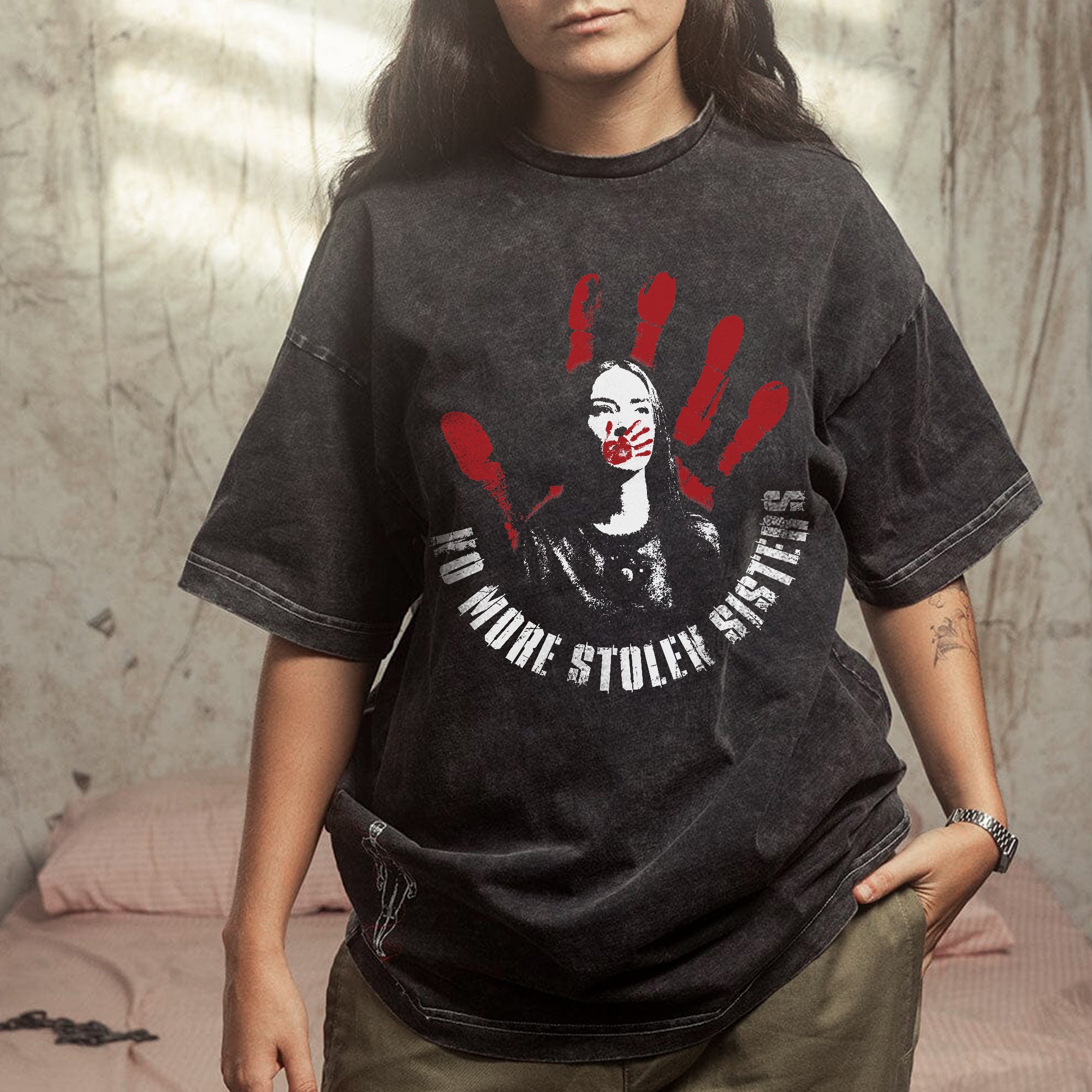 No More Stolen Sisters Unisex Mineral Washed T-Shirt