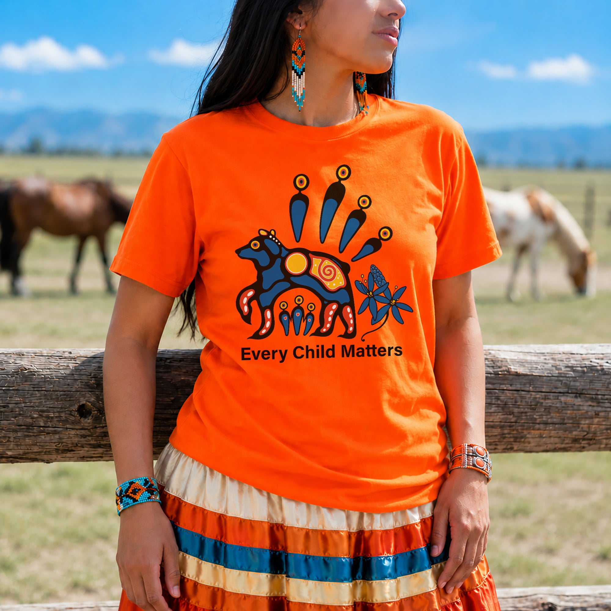 Every Child Matters Indigenous Sacred Bear For Orange Shirt Day Unisex T-shirt/Hoodie/Sweatshirt