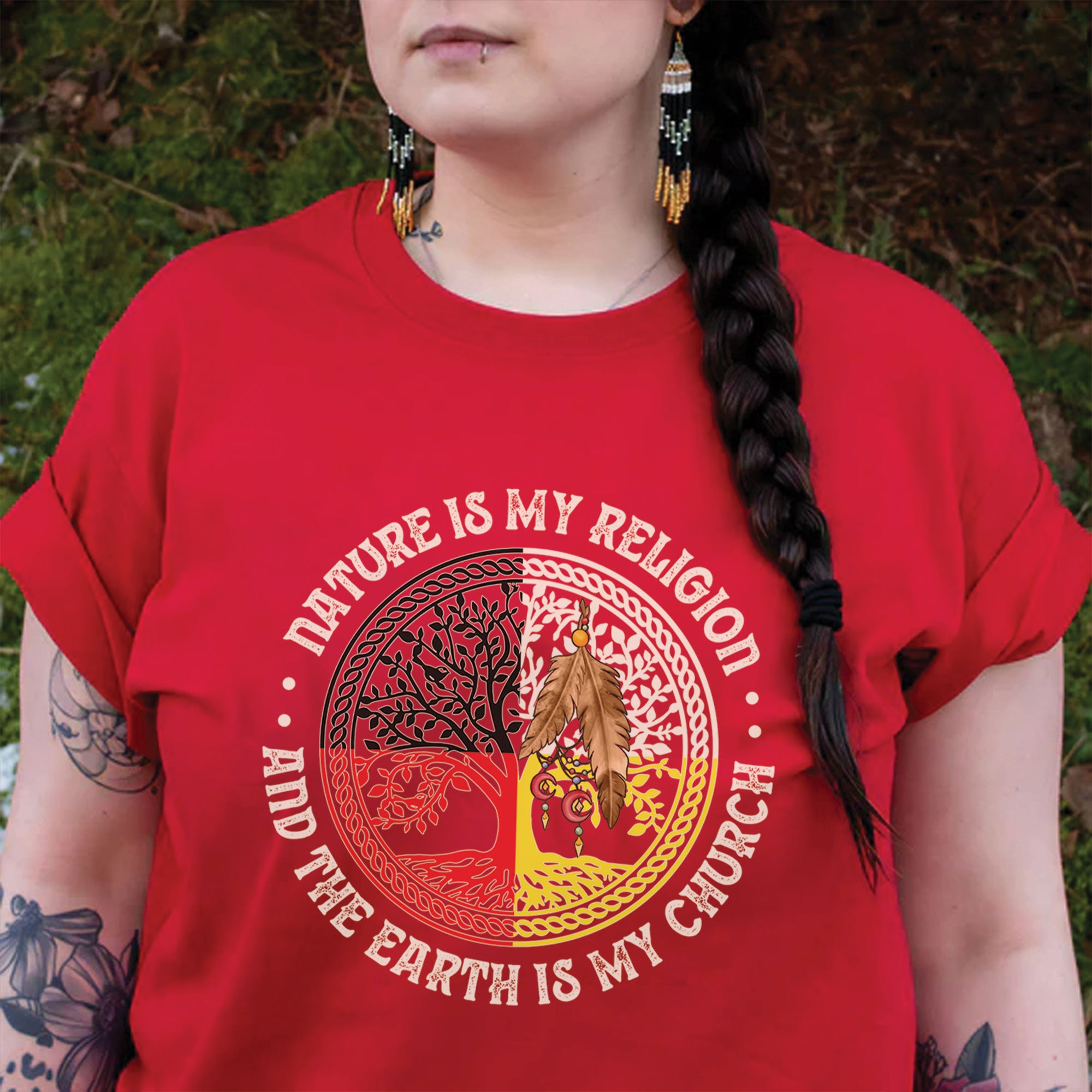 Nature Is My Religion And The Earth Is My Church Unisex T-Shirt/T-Shirt V-Neck/Hoodie/Sweatshirt - N32