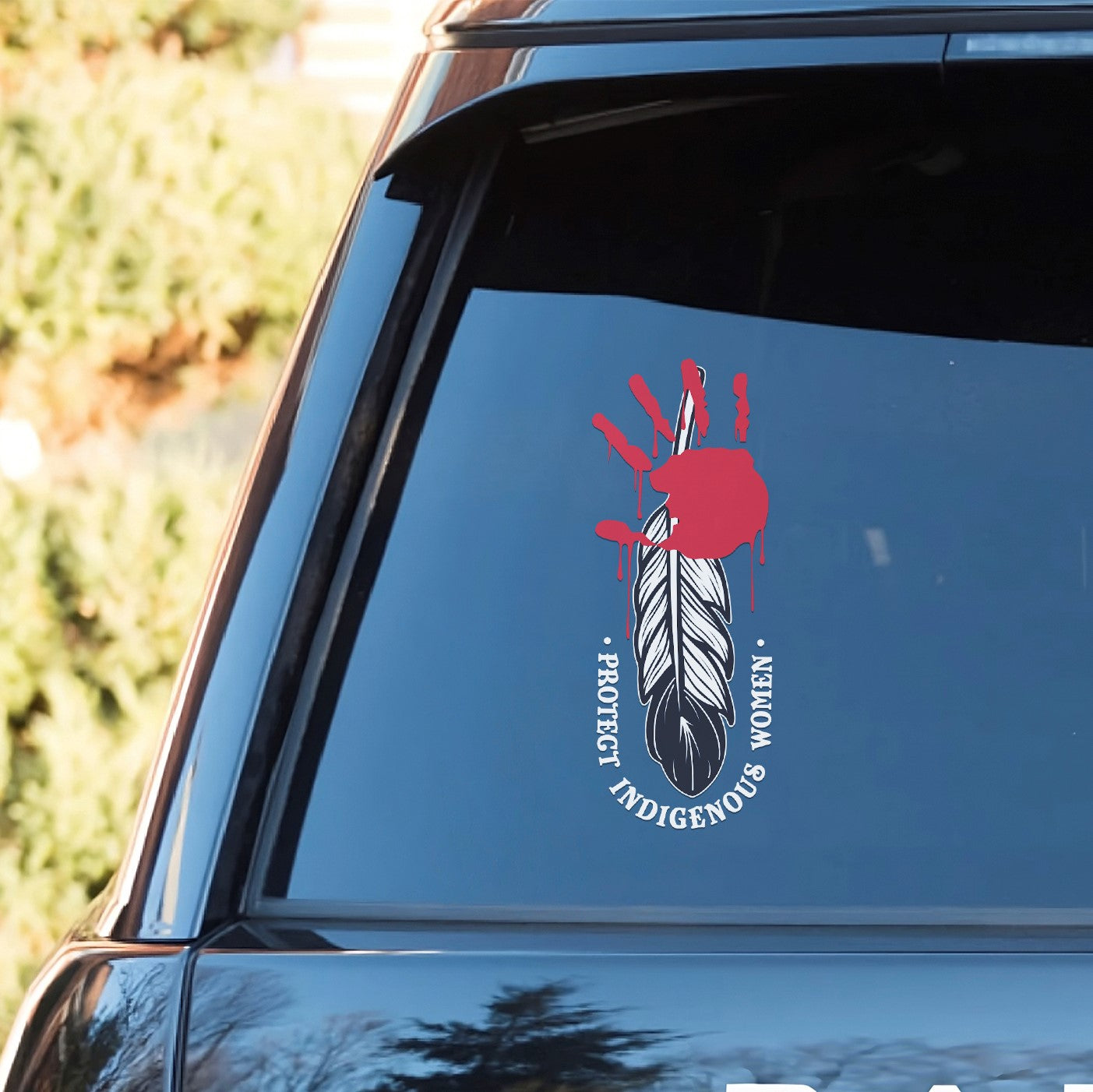Buy 1 Decal, Get 1 Red Hand Decal Free - MMIW Awareness