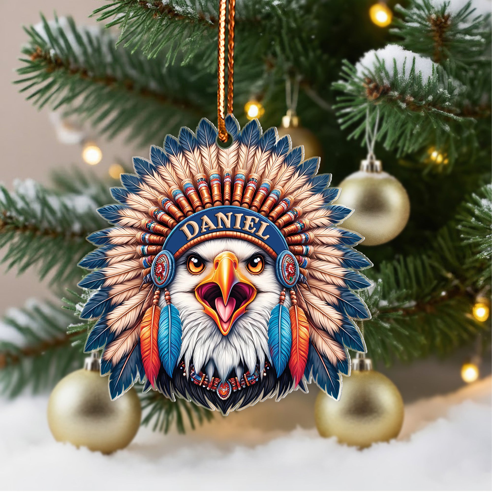 Eagle Spirit Ornament Native American Unique Christmas Gift Decor Flat Acrylic (Custom Name)