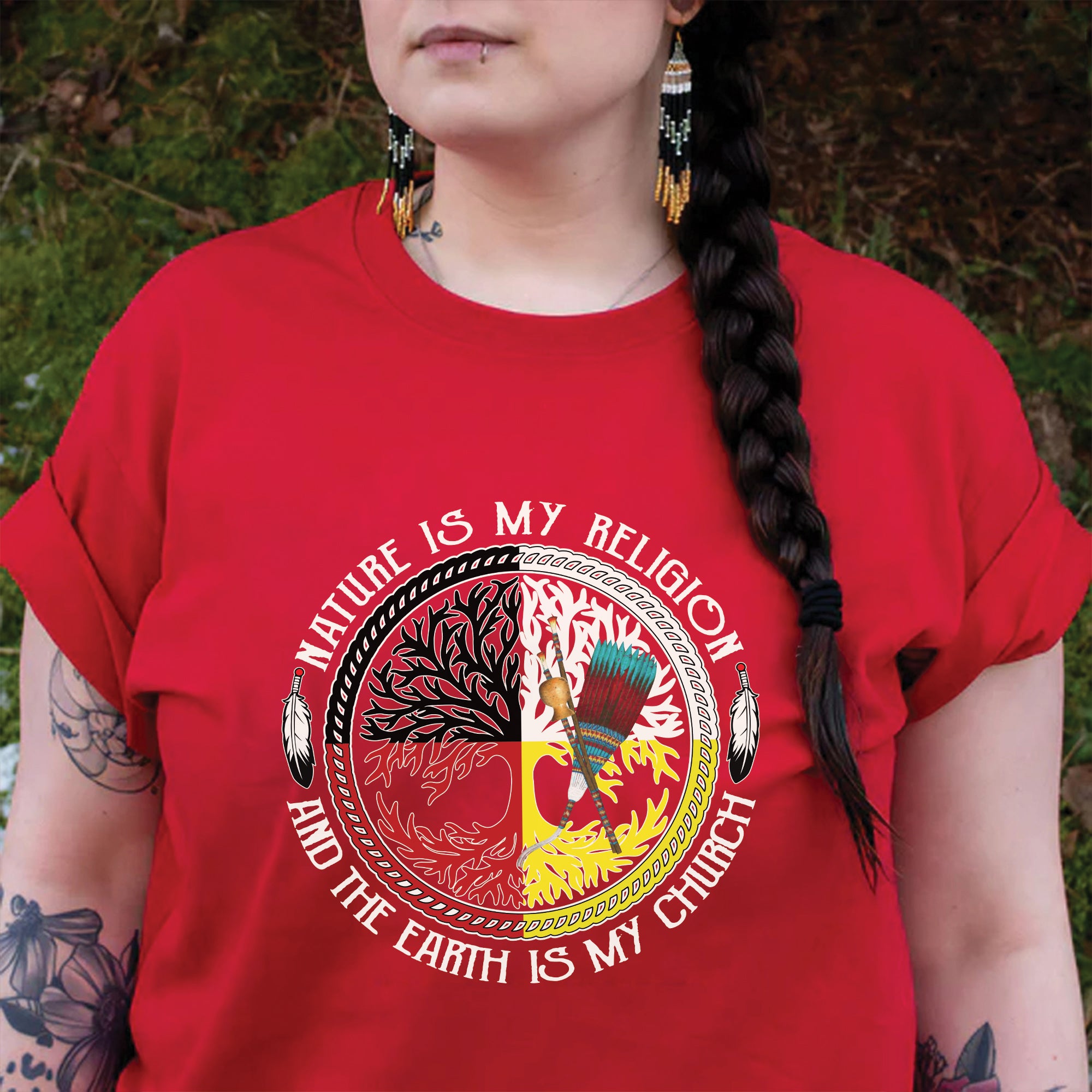 Nature Is My Religion And The Earth Is My Church Unisex T-Shirt/T-Shirt V-Neck/Hoodie/Sweatshirt - N34