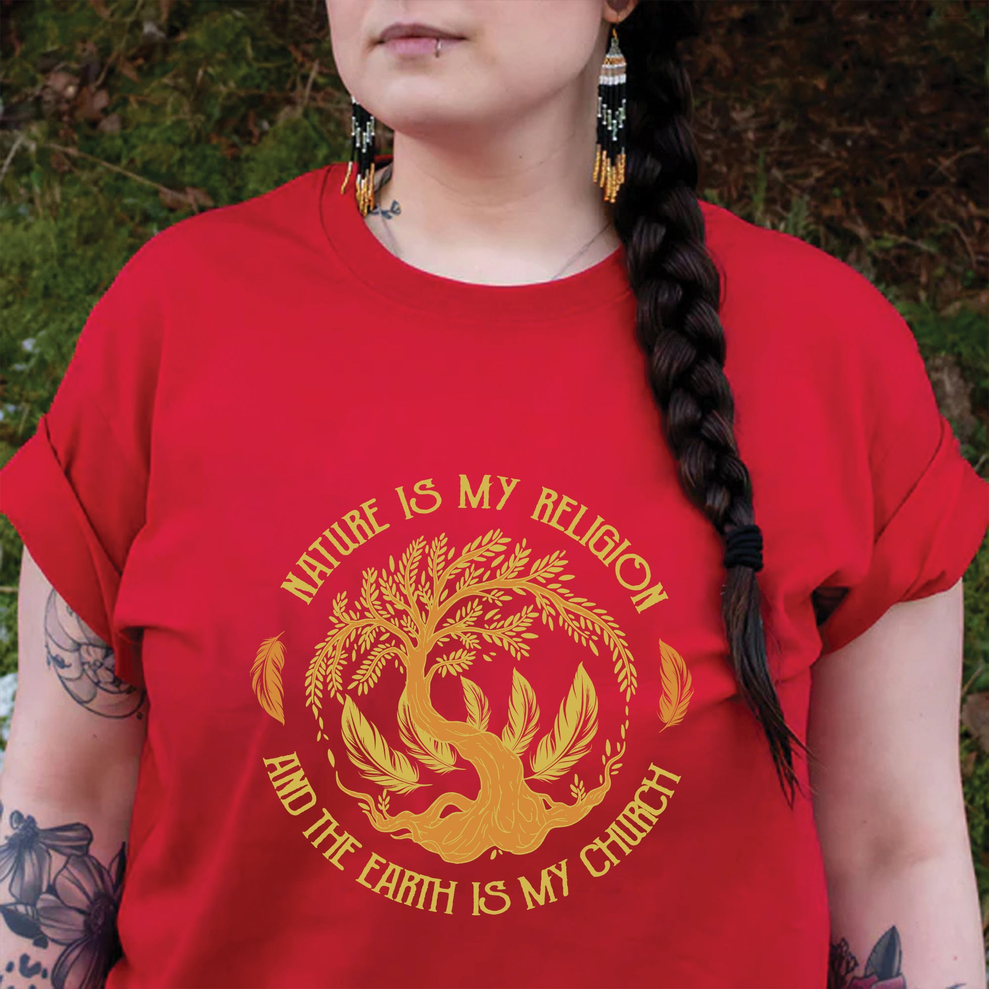 Nature Is My Religion And The Earth Is My Church Unisex T-Shirt/T-Shirt V-Neck/Hoodie/Sweatshirt - N35