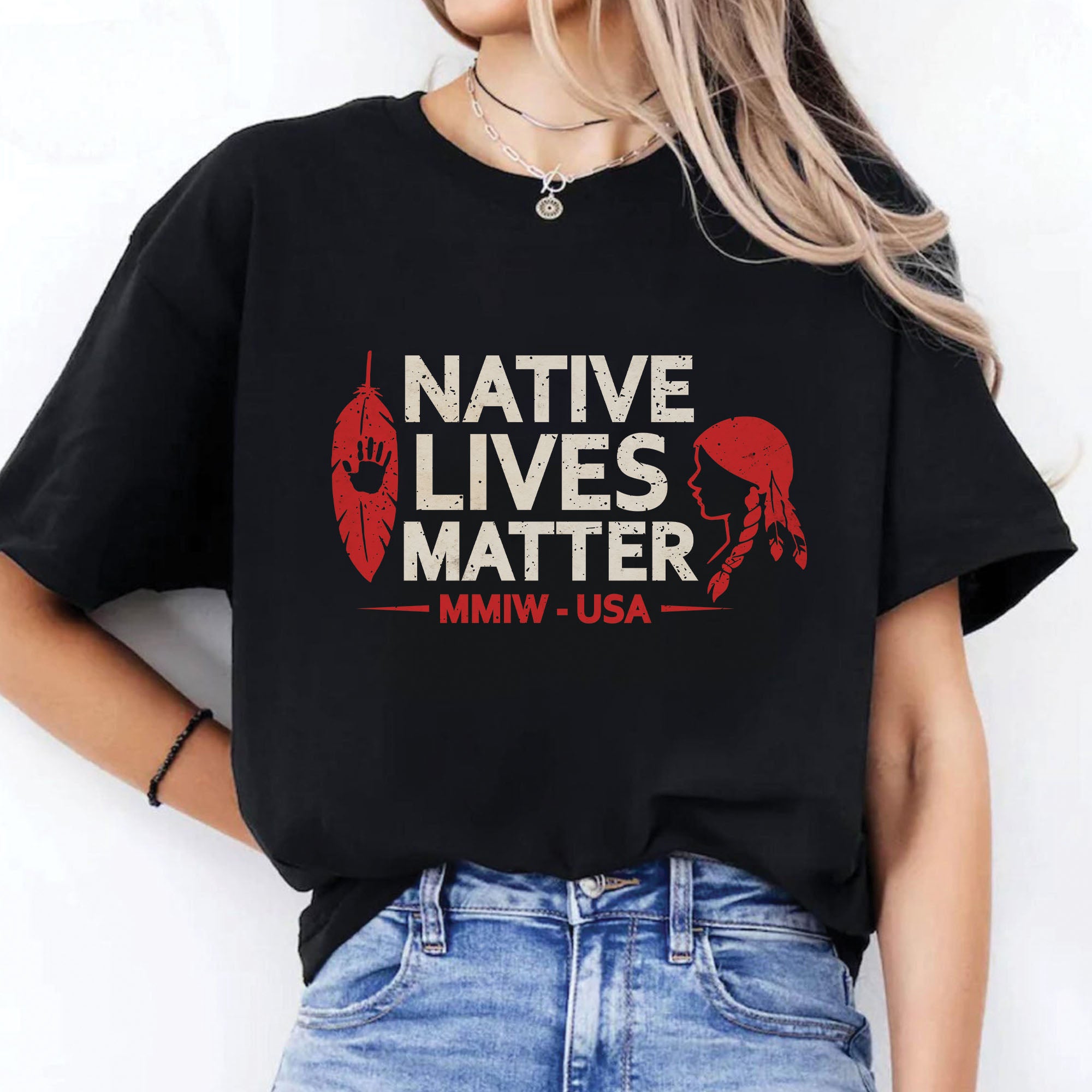 Native Lives Matter Indigenous Awareness MMIW USA Unisex T-shirt/T-shirt V-Neck/Hoodie/Sweatshirt