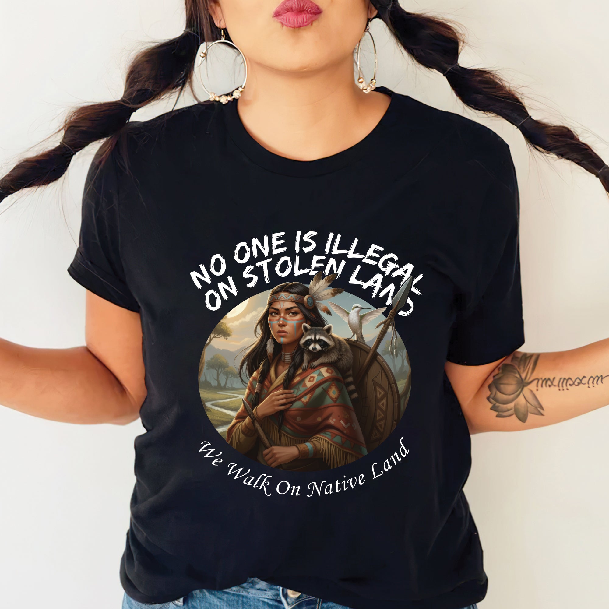 No One Is Illegal On Stolen Land - Unisex T-Shirt/T-Shirt V-Neck/Hoodie/Sweatshirt N84