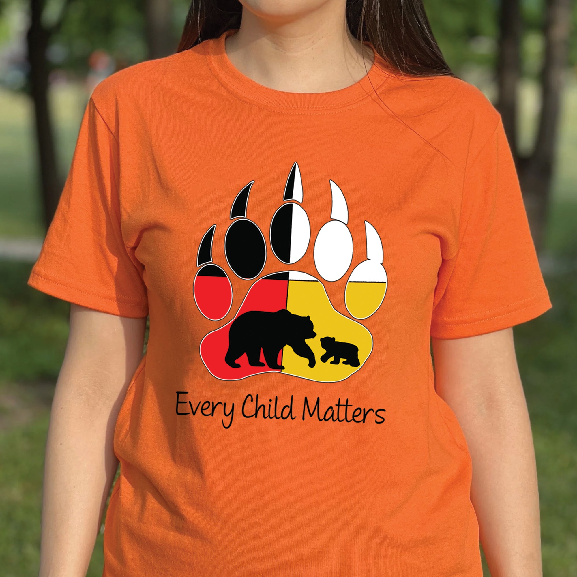 Every Child Matters Guardian Spirit Bear Paw Orange Shirt Day Native American Unisex T-Shirt/Hoodie/Sweatshirt