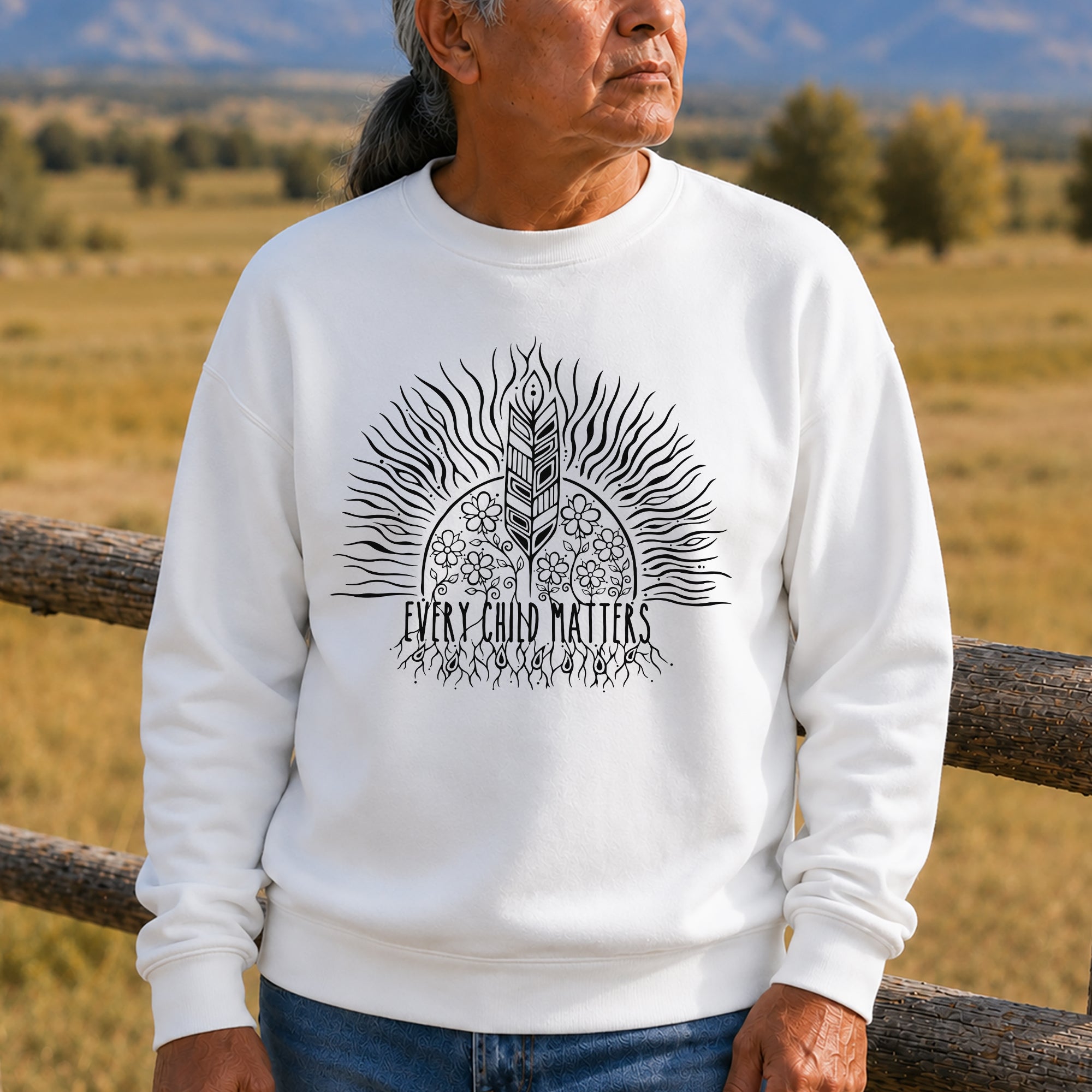 Every Child Matters Sacred Feather Sunburst Orange Unisex T-shirt/Hoodie/Sweatshirt