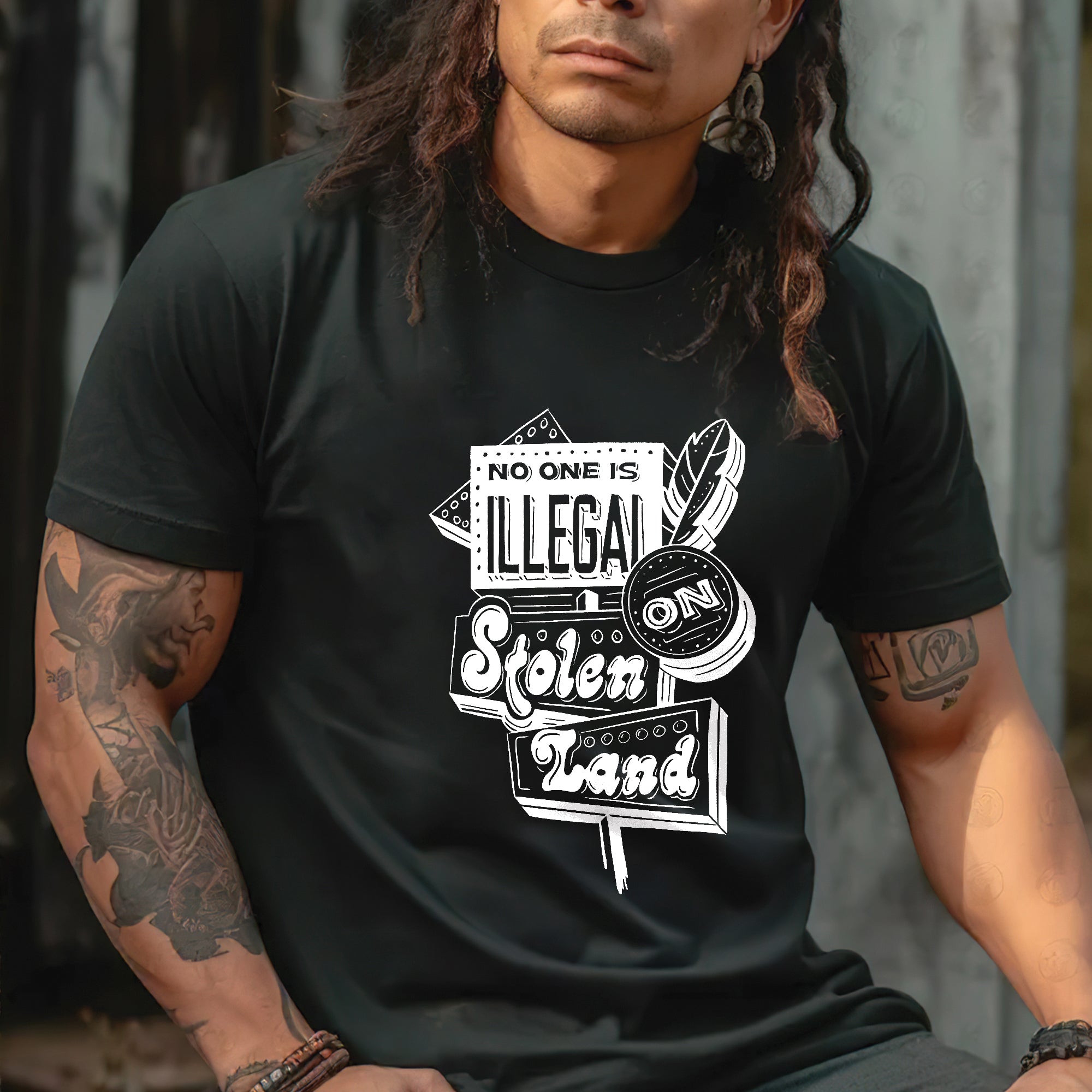 No One Is Illegal On Stolen Land Indigenous Protest Unisex T-shirt/V-neck T-shirt/Hoodie/Sweatshirt
