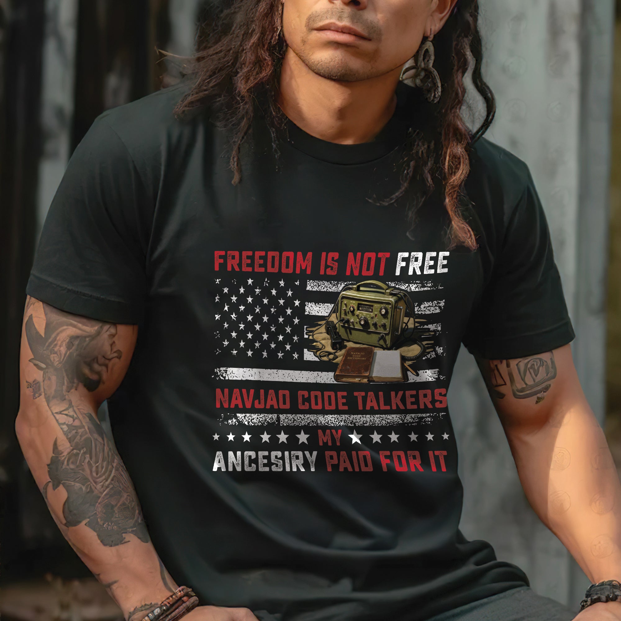 Navajo Code Talkers Heritage Freedom Is Not Free, My Ancestry Paid for It Unisex T-Shirt/T-Shirt V-Neck/Hoodie/Sweatshirt