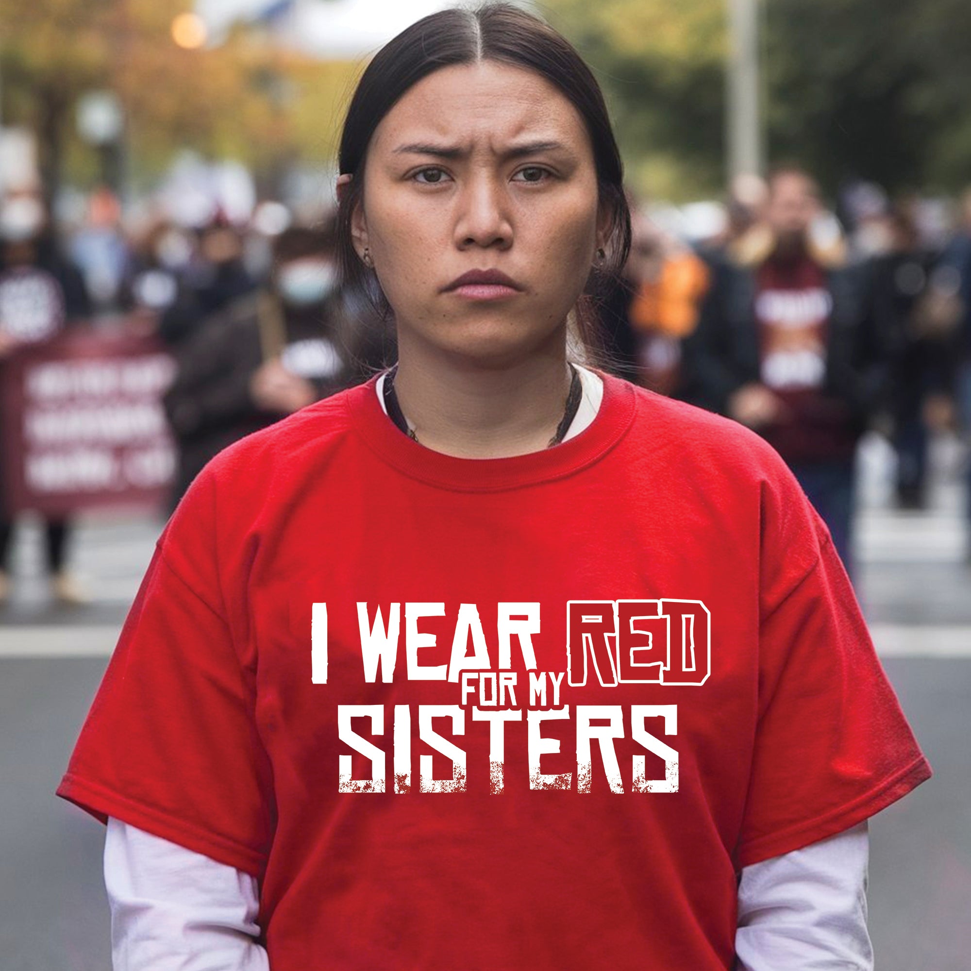 MMIW I Wear Red For My Sisters Native American Unisex T-shirt/T-shirt V-Neck/Hoodie/Sweatshirt