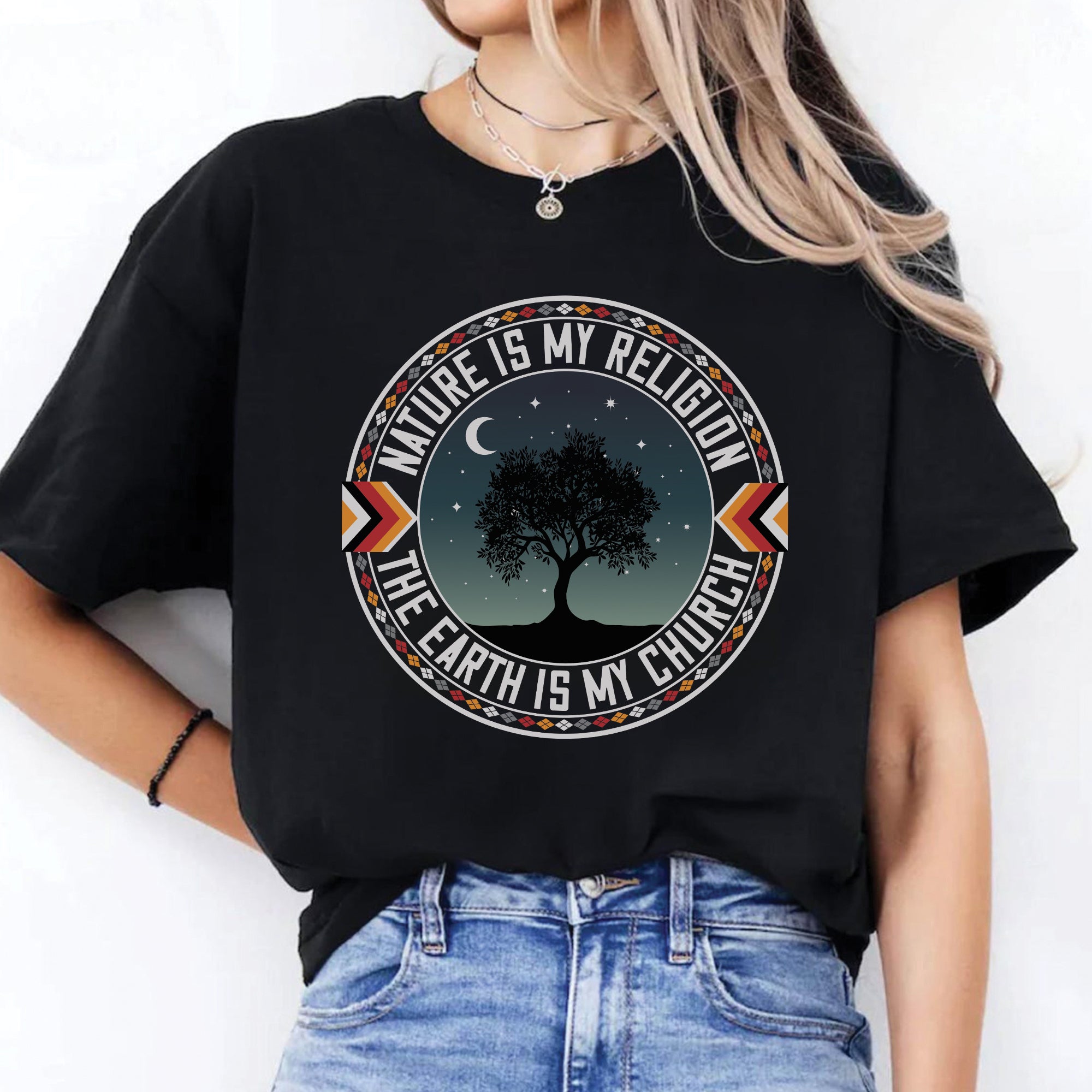 Nature Is My Religion And The Earth Is My Church Unisex T-Shirt/T-Shirt V-Neck/Hoodie/Sweatshirt - N66