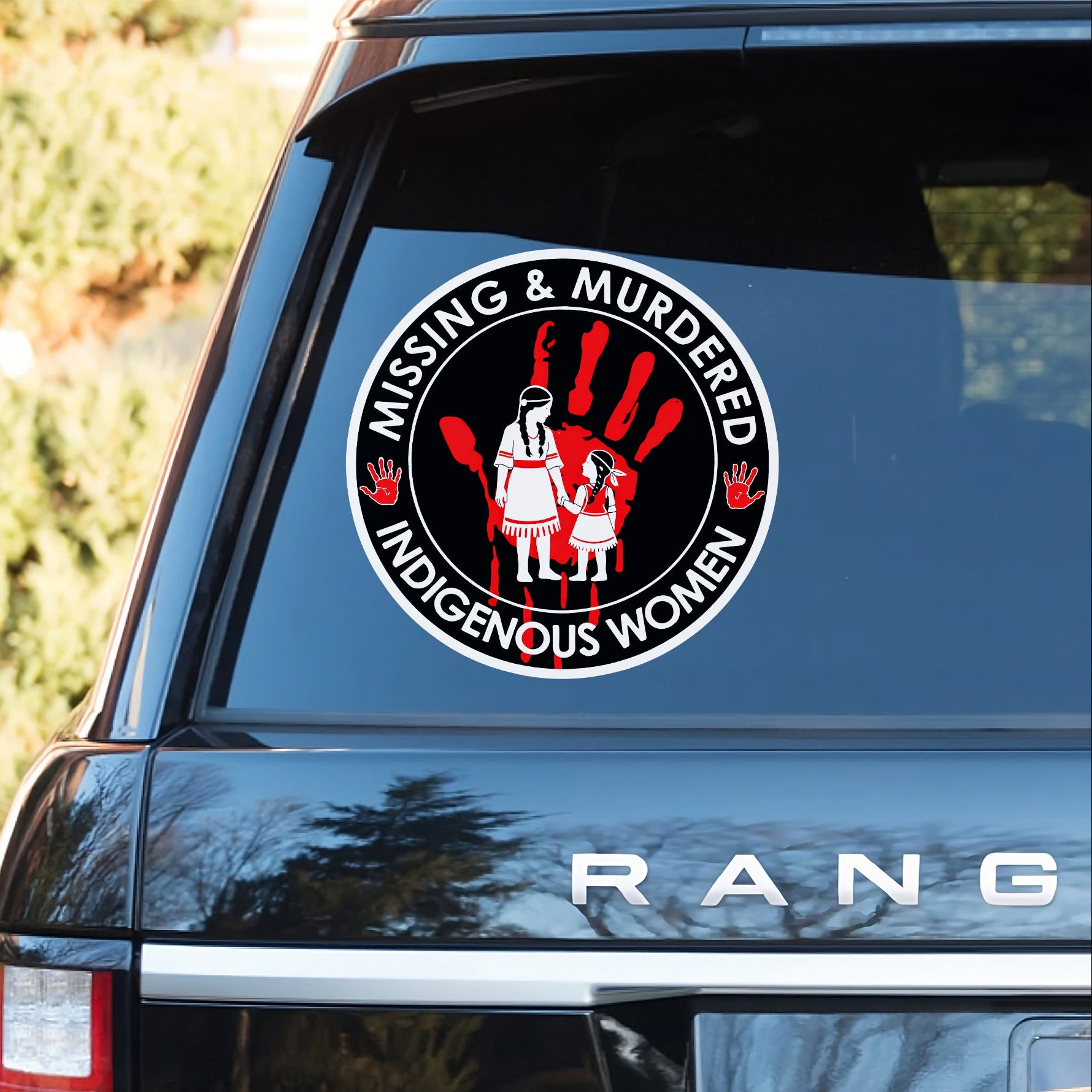 Missing & Murdered Indigenous Women Decal - Red Hand Symbol