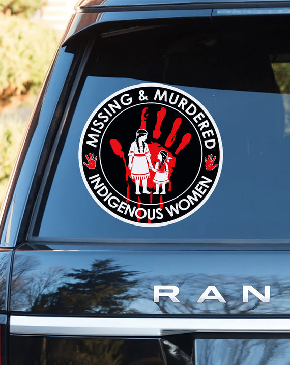 Missing & Murdered Indigenous Women Decal - Red Hand Symbol