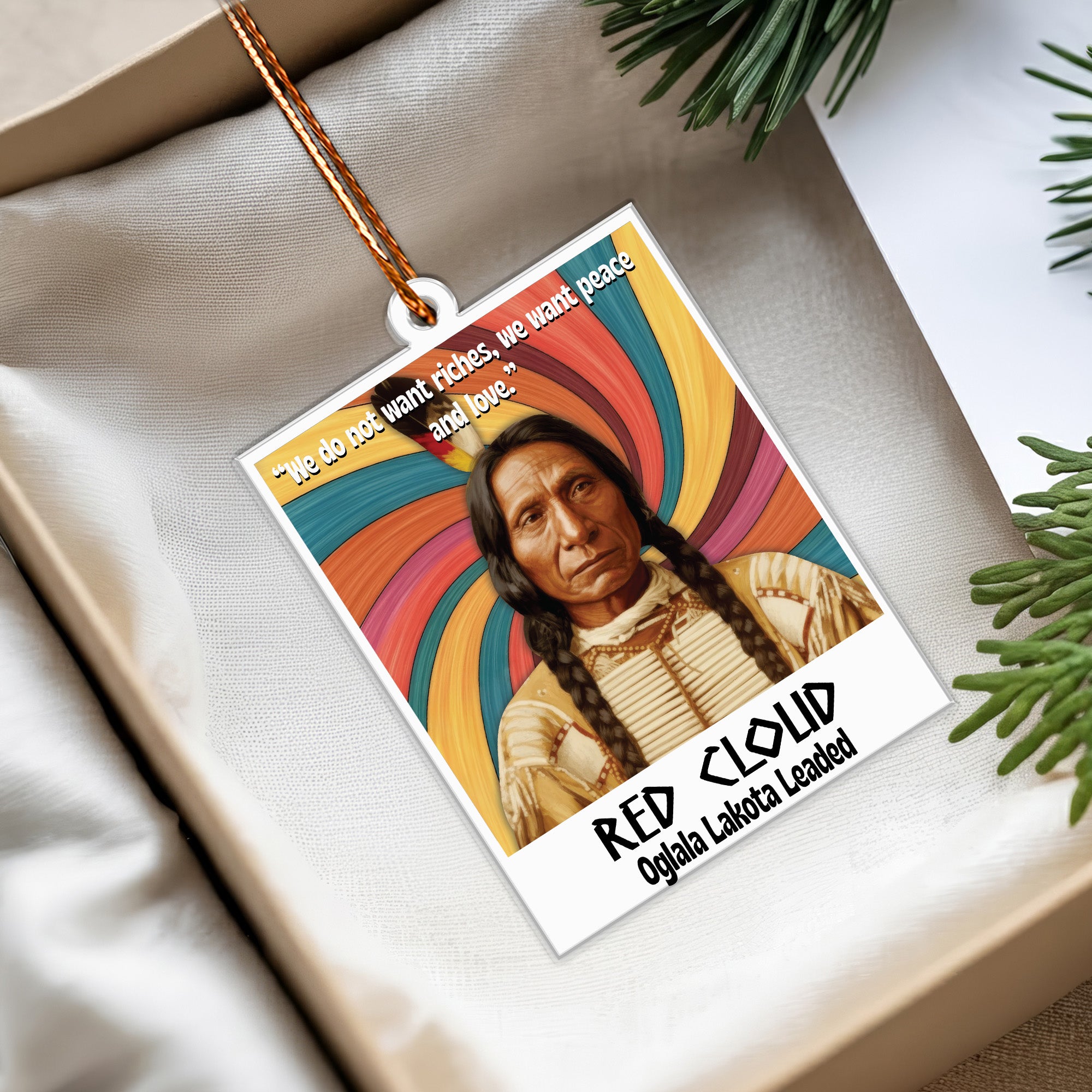 Native American Heritage Leaders Ornament Unique Christmas Gift Decor Flat Acrylic