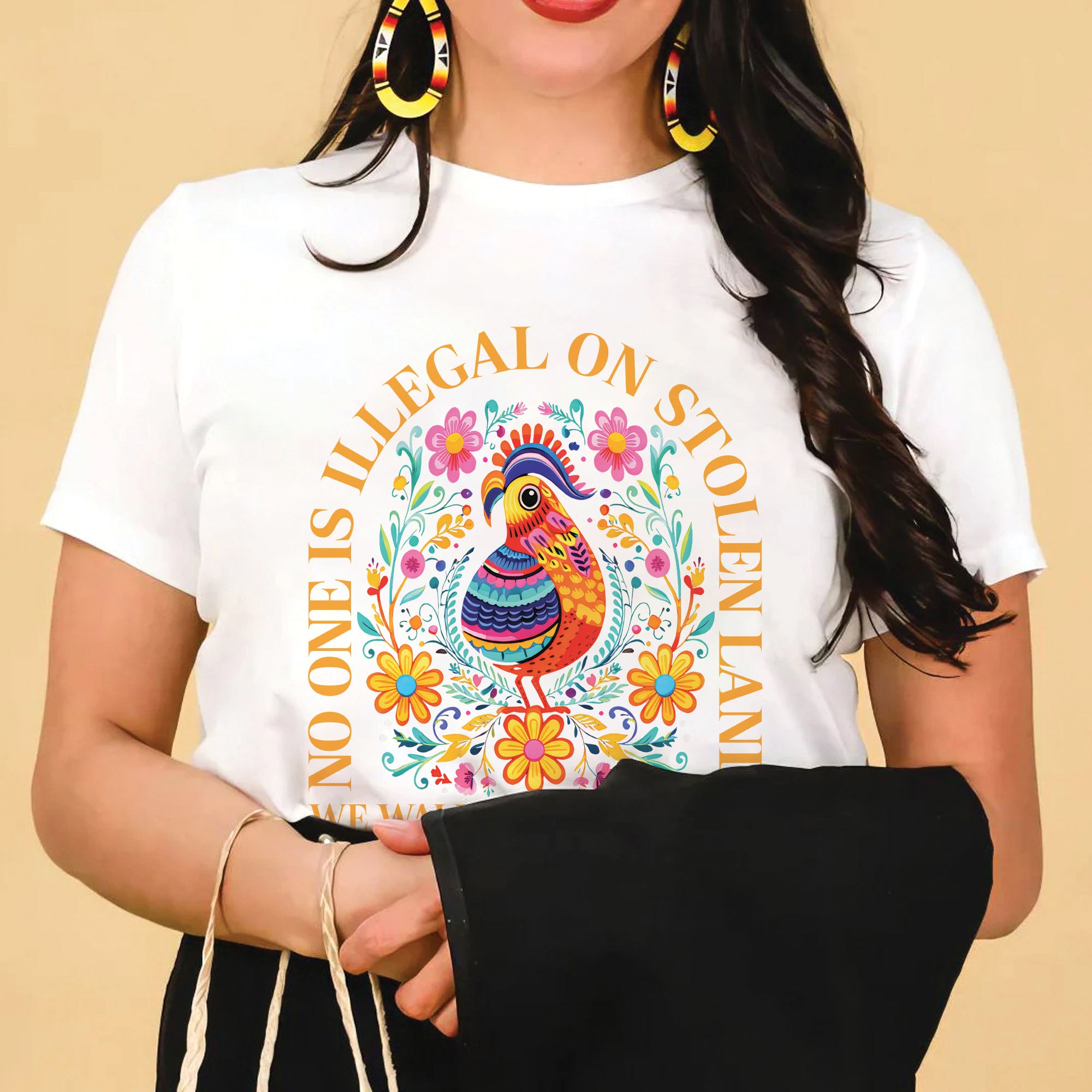 No One Is Illegal on Stolen Land We Walk on Native Land Unisex T-shirt/V-neck T-shirt/Hoodie/Sweatshirt N325