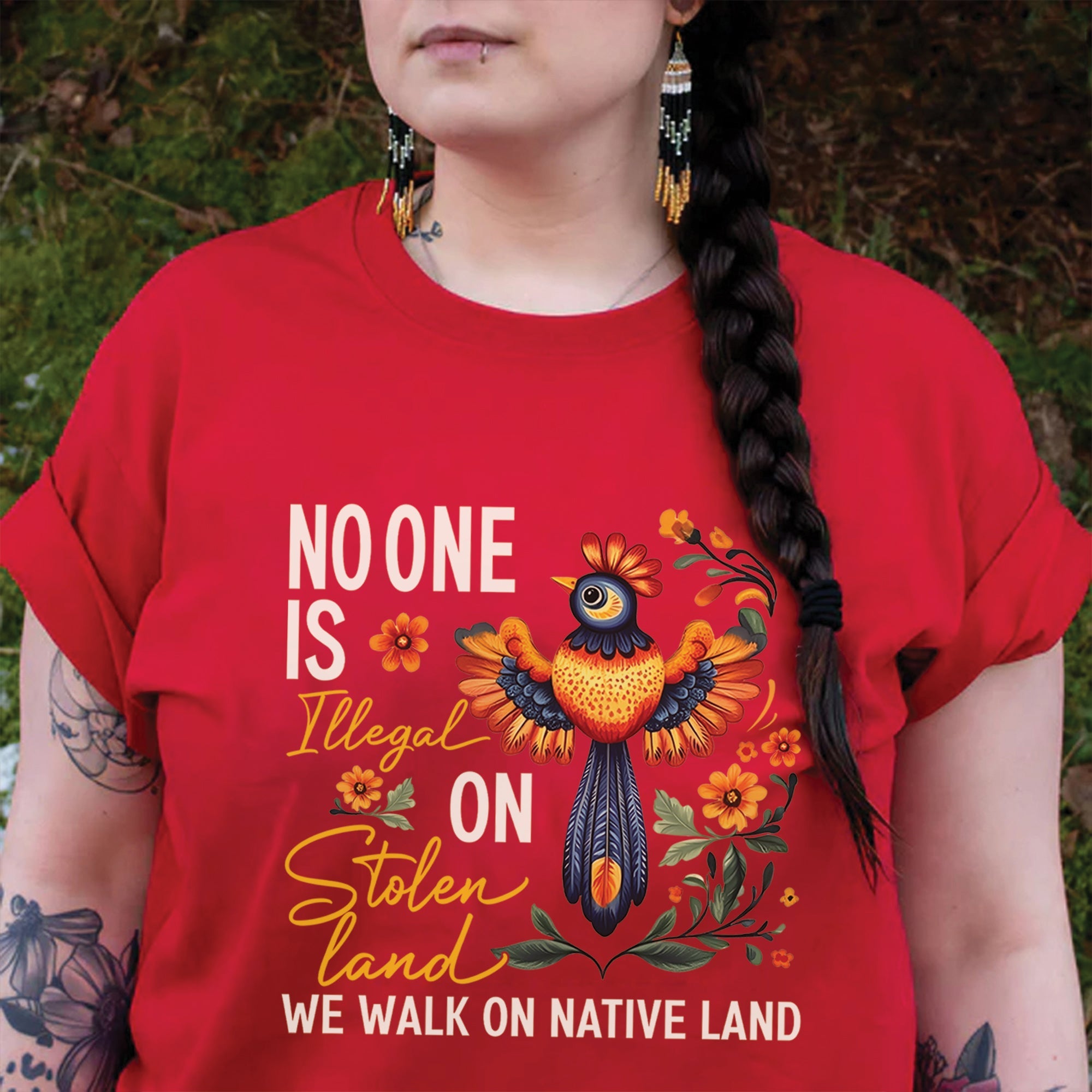 No One Is Illegal On Stolen Land - Unisex T-shirt/T-shirt V-Neck/Hoodie/Sweatshirt N57